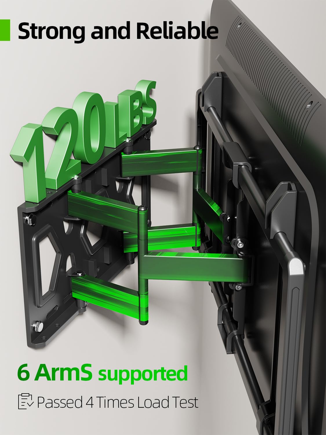 USX MOUNT Ultra Slim TV Wall Mount for Most 37-90 inch Television, Full Motion TV Mount Dual Swivel Articulating Tilt 6 Arms, Up to 120lbs, VESA 600x400mm, Max 16" Wood Studs, XML612-K