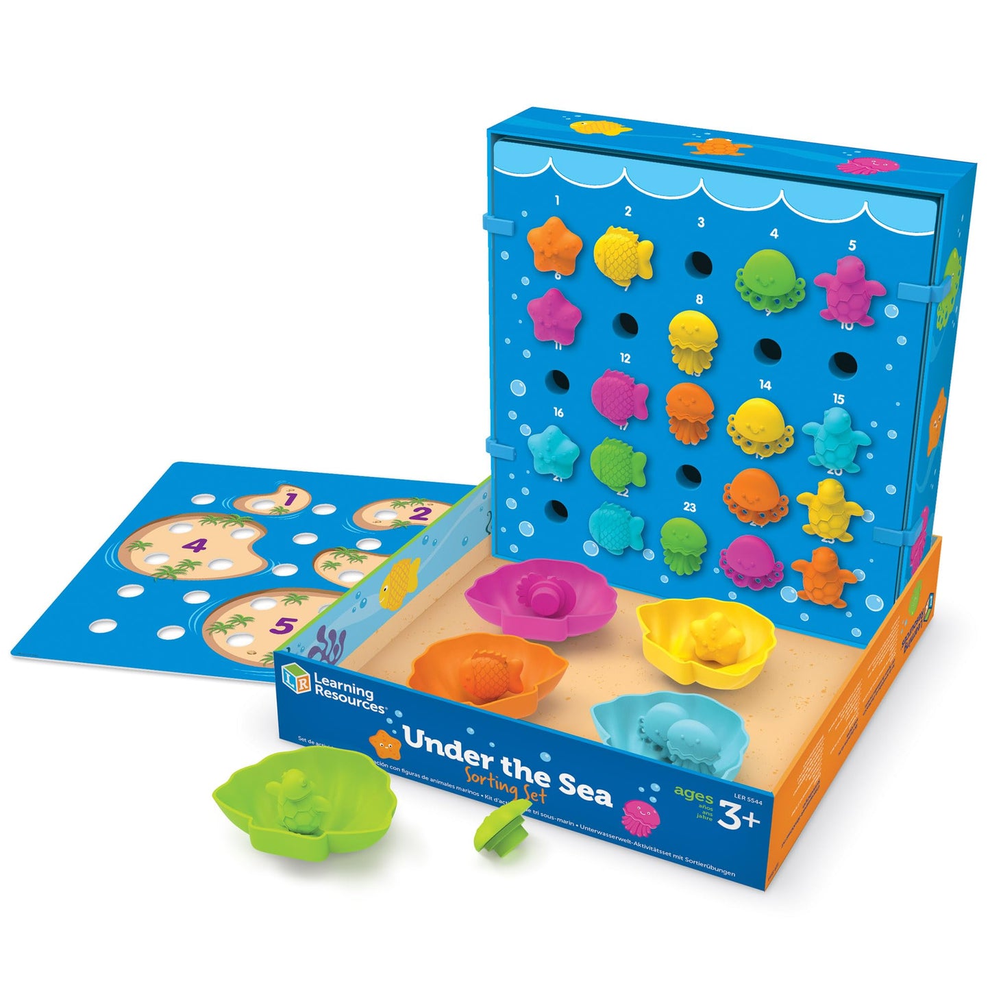Learning Resources Under the Sea Sorting Set, Toddler Activities, Educational Toys Set, Color Teaching Toys, 44 Pieces, Age 3+
