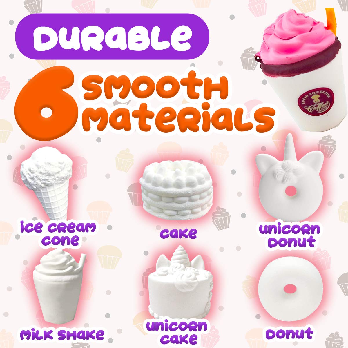 Insnug Paint Your Own Squishies Kit - Sensory Toys Squishy Painting Kit Stress Relief Squishies for Girl Kids Age 4 6 8 10 Slow Rising Squeeze Autism Toys Unicorn Gift Ice Cream Cake Milk Shake Donut