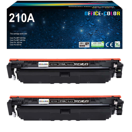 210A Black Toner Cartridge Replacement for HP 210A W2100A for HP Laser Color MFP 4301fdw 4301fdn Pro 4201dw 4201dn Series Printer Toner (2 Black)