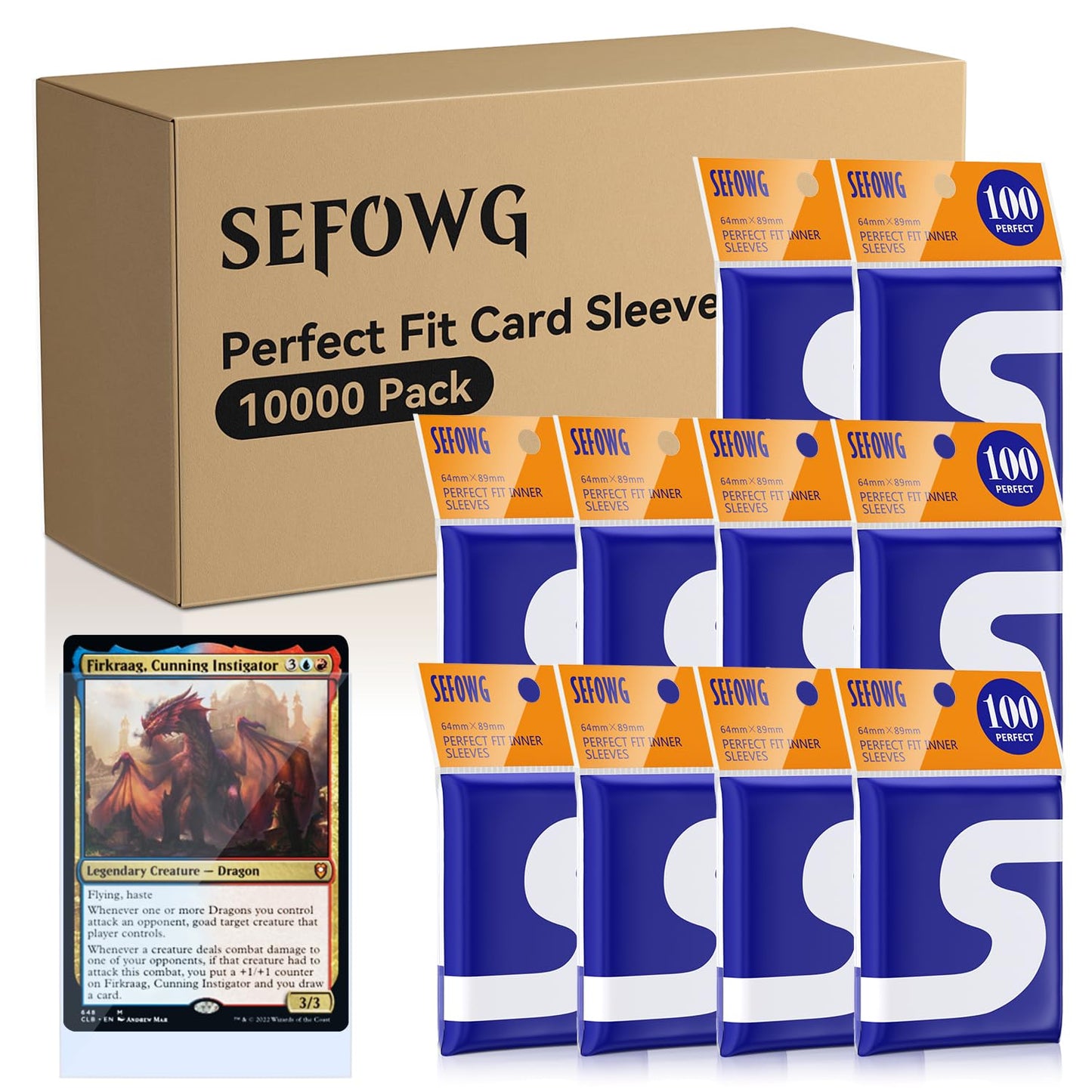 10000 Pack Perfect Fit Card Sleeves, Inner Sleeves Ideal for Double-Sleeving Compatible with TCG, MTG, PKM, TCG, Trading, Gaming Cards