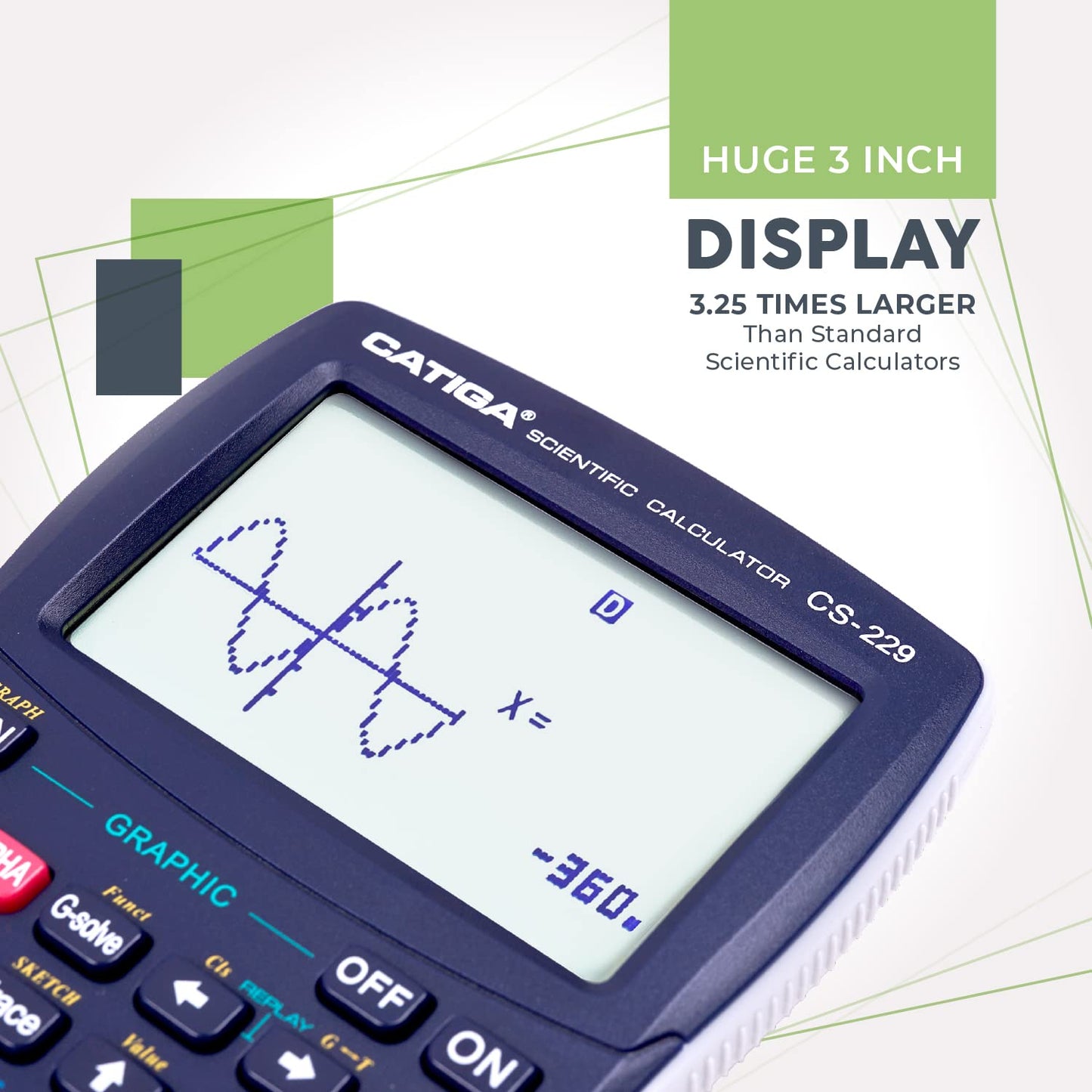 CATIGA CS229 Scientific Calculator with Graphics Functions, Multiple Modes with Intuitive User Interface, for Beginner and Advanced Courses