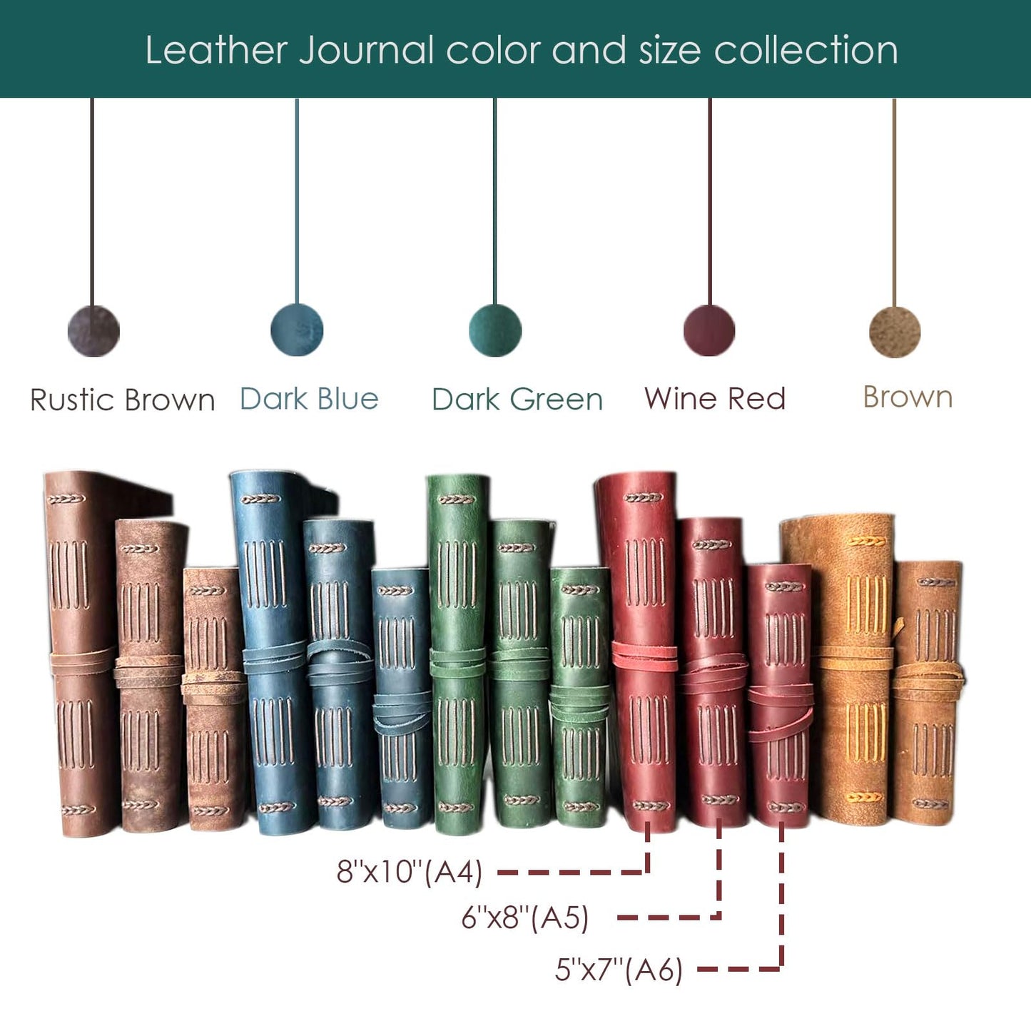 CooLeathor Large Notebook Journal - Genuine Leather Journals for Writing A4 Size Diary 8x10 Inch, Notepad For Women and Man, Gifts,Work,Travel Rustic Brown