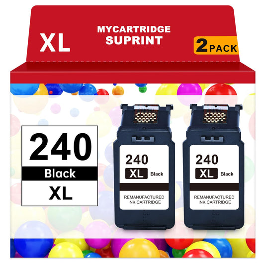 240XL Black Ink Cartridge Replacement for Canon 240xl 240 PG-240 XL PG240XL for Canon MG3620 Ink Cartridges PIXMA MG3600 MG3520 MG3222 TS5120 TS5100 MX472 Printer 240XL Black