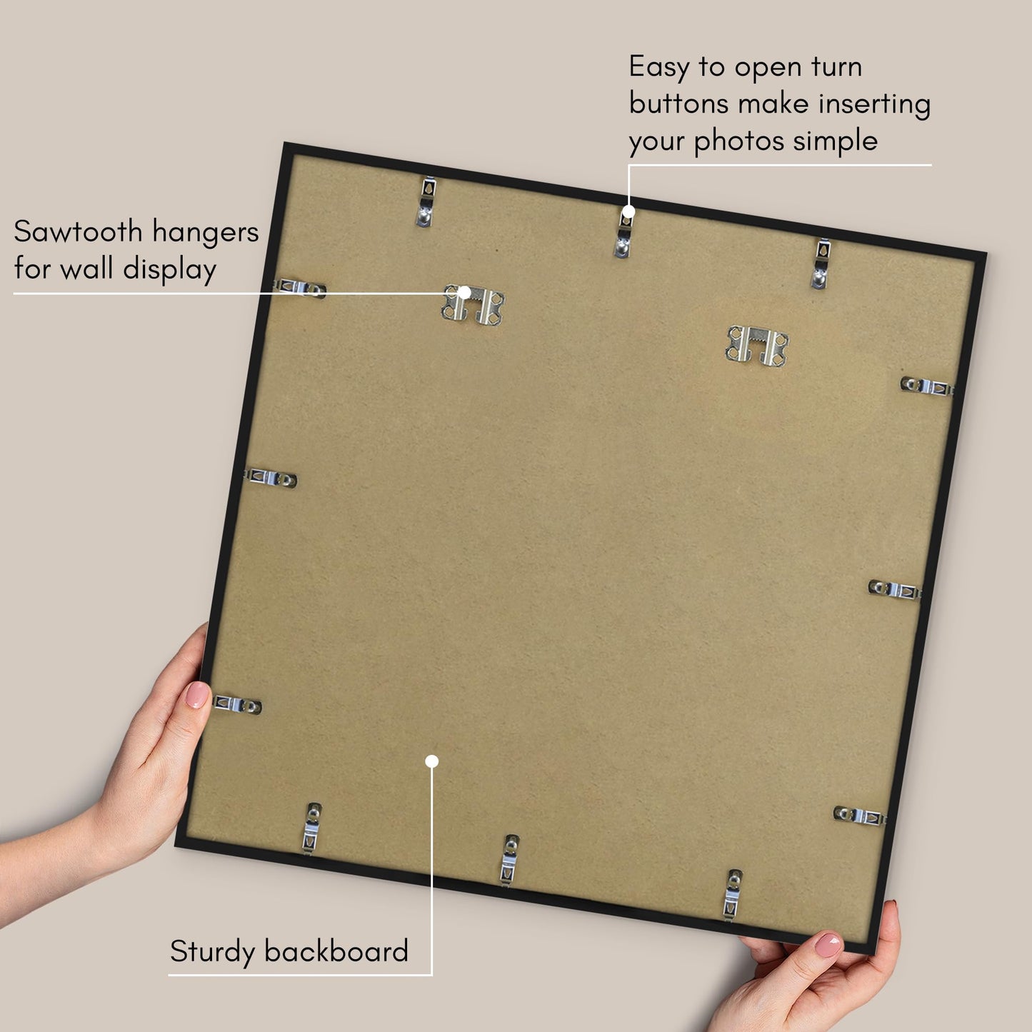 Americanflat 24x24 Picture Frame with Polished Plexiglass - Use as 11x14 Frame with Mat or Display 24x24 Photo Without Mat - Streamline Collection - Thin Border Square Frames for Wall Display - Black