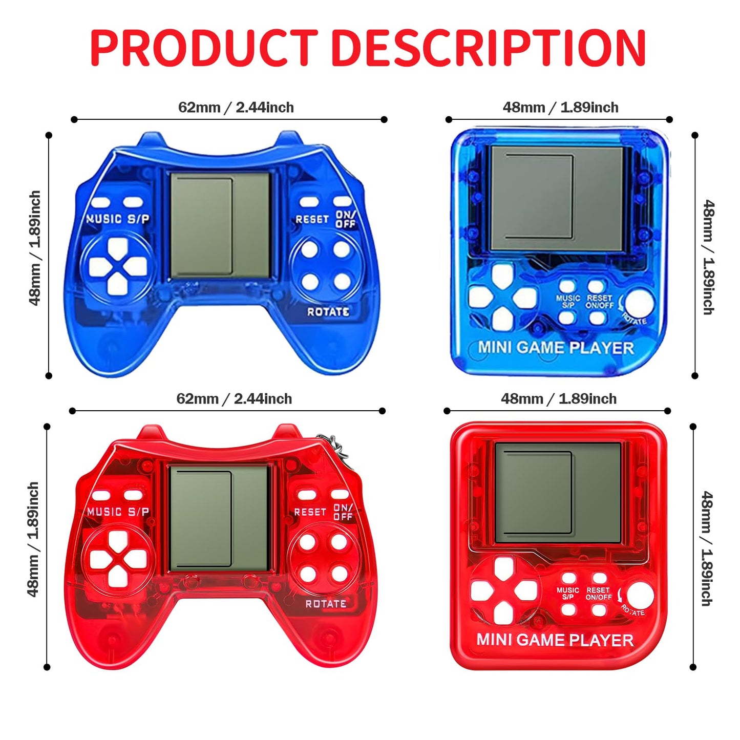 SSRMX 24Pcs Video Game Party Favors for Kids, Mini Game Keychain Arcade party favors Birthday Supplies Classroom Prizes for Boys and Girls