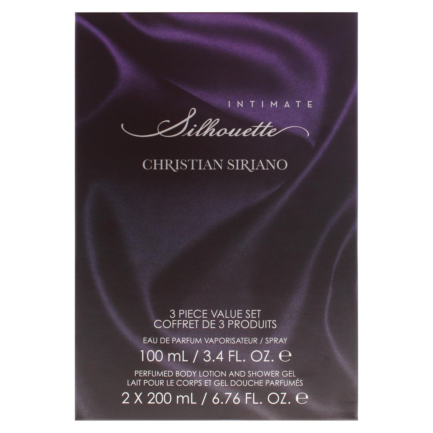 Christian Siriano Silhouette Intimate for Women - 3 Pc Gift Set 3.4oz EDP Spray, 6.76oz Body Lotion, 6.76oz Shower Gel