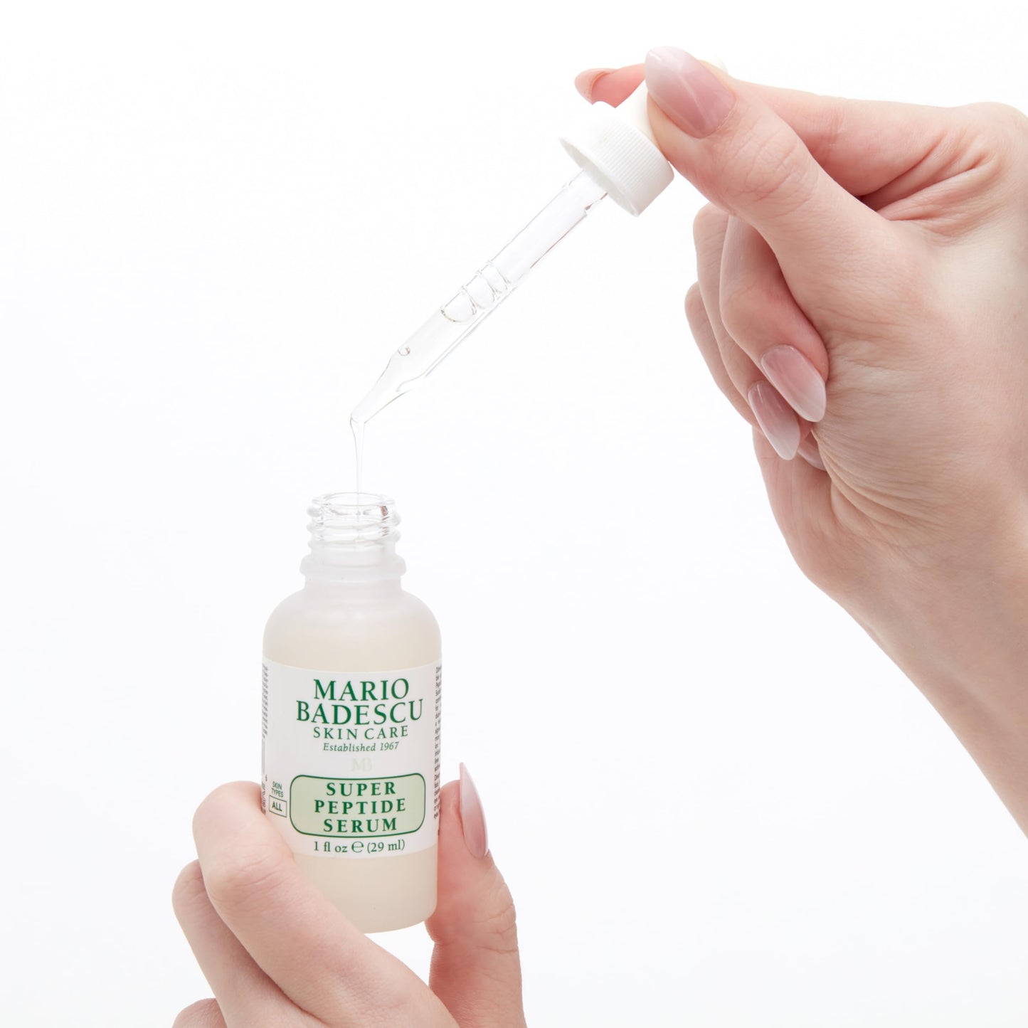 Mario Badescu Super Peptide Serum for All Skin Types, Reduces the Look of Dry Lines & Wrinkles, Formulated with Sodium Hyaluronate & Peptides, 1 FL OZ