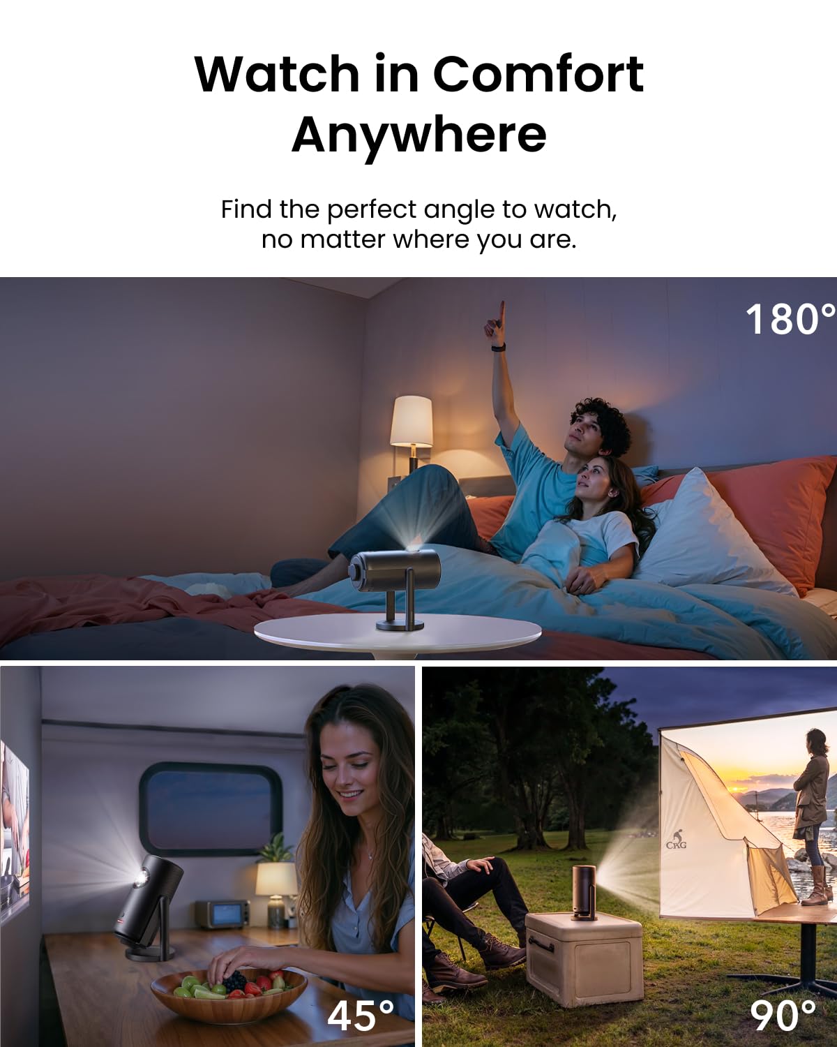 NEBULA Capsule Gimbal Stand, 0-360 Degree Vertical and Horizontal Adjustable Viewing Angle, 3s Easy Setup, for The Capsule Series