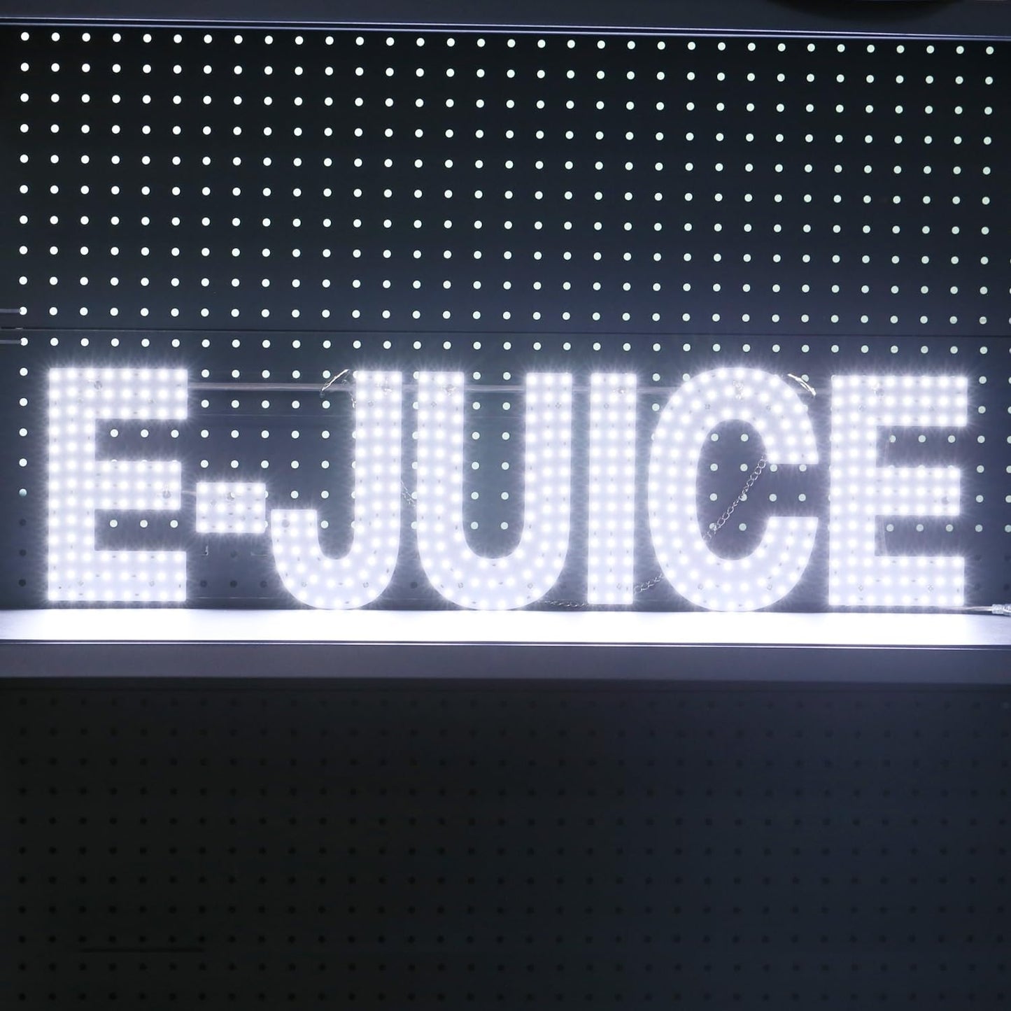 30"x10" Large LED E-JUICE Signs for Smoke Shops, Super Bright Unique Design E-JUICE Sign with Hanging Installation, High Visibility E-JUICE Sign for Stores Retail Shops Window (White)