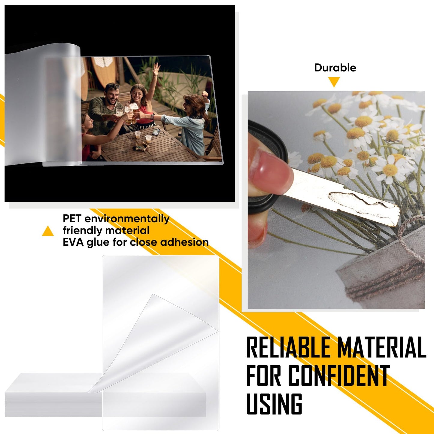 Sherr 50 Pcs 10 Mil Thermal Laminating Sheets 11 x 17 Inch Laminating Pouches 11-1/2 x 17-1/2 Inch Clear Lamination Sheets A3 Size Menu Size Hot Glossy Laminator Sleeves for Sealing