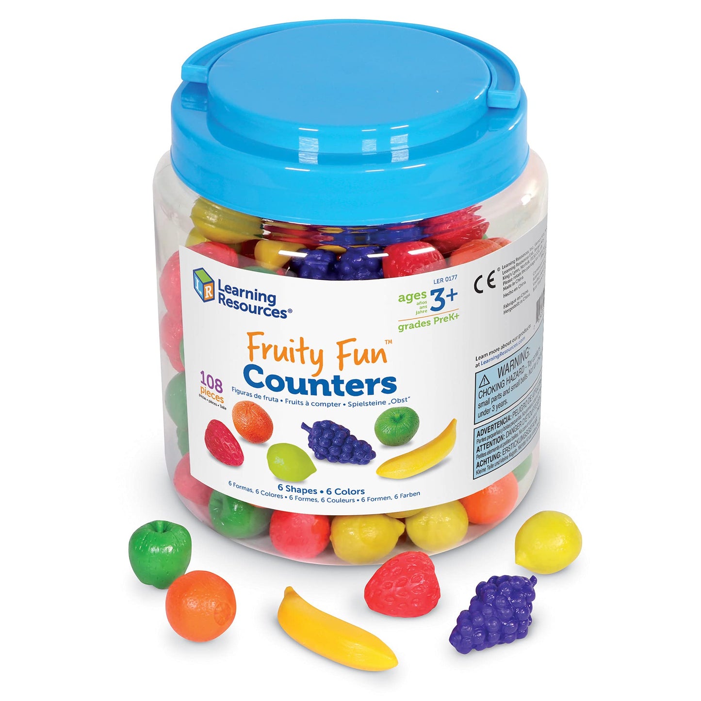 Learning Resources LER0177 Fruity Fun Counters, Educational Counting and Sorting Toy, Set of 108