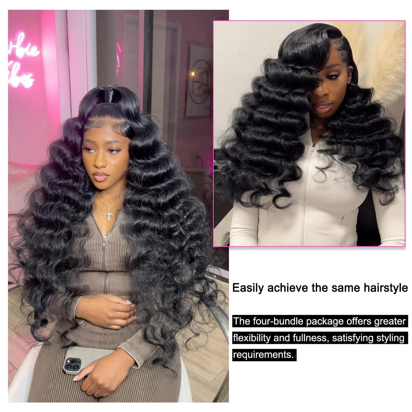 12A Body Wave Bundles Human Hair 4 Bundles Human Hair (16 18 20 22) Inch 100% Unprocessed Brazilian Virgin Hair Body Wave Human Hair Extensions Bundles Human Hair Natural Black (16 18 20 22)