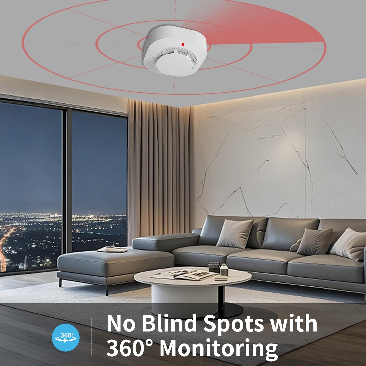 WARROXIDE Smoke Detectors for Home,Photoelectric Wireless Fire Alarms Replaceable Battery Powered,Portable Smoke Alarm with Test/Mute Button,Attic Smoke Detector,6 Pcs(Battery Not Included)