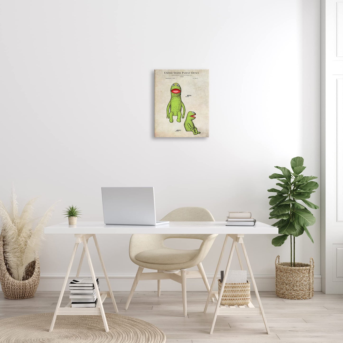 Stupell Industries Vintage Frog Character Puppet Canvas Wall Art, Design by Karl Hronek