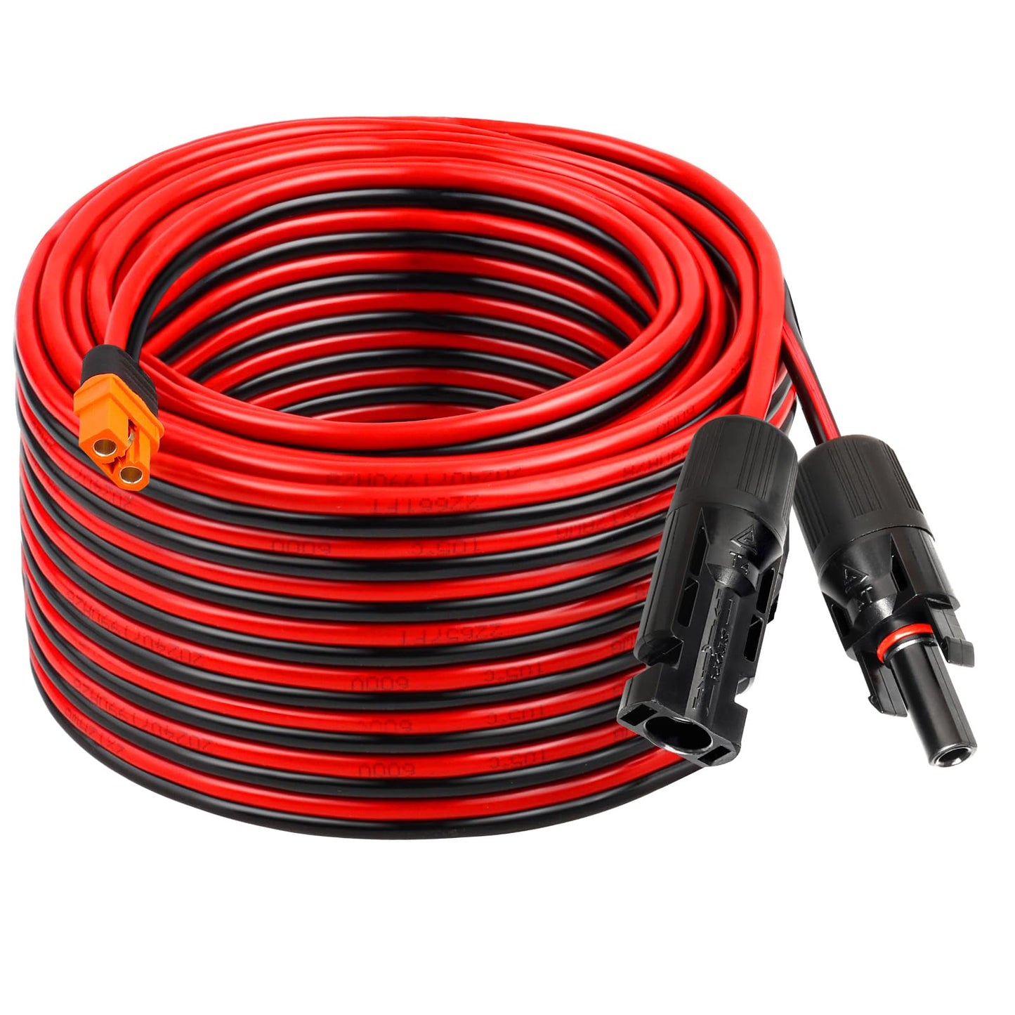 MOOKEERF Solar to XT60i Cable 12AWG 50FT Solar Panel to XT60i Adapter Connector XT60i-F Extension Cable for Portable Power Station Solar Generator