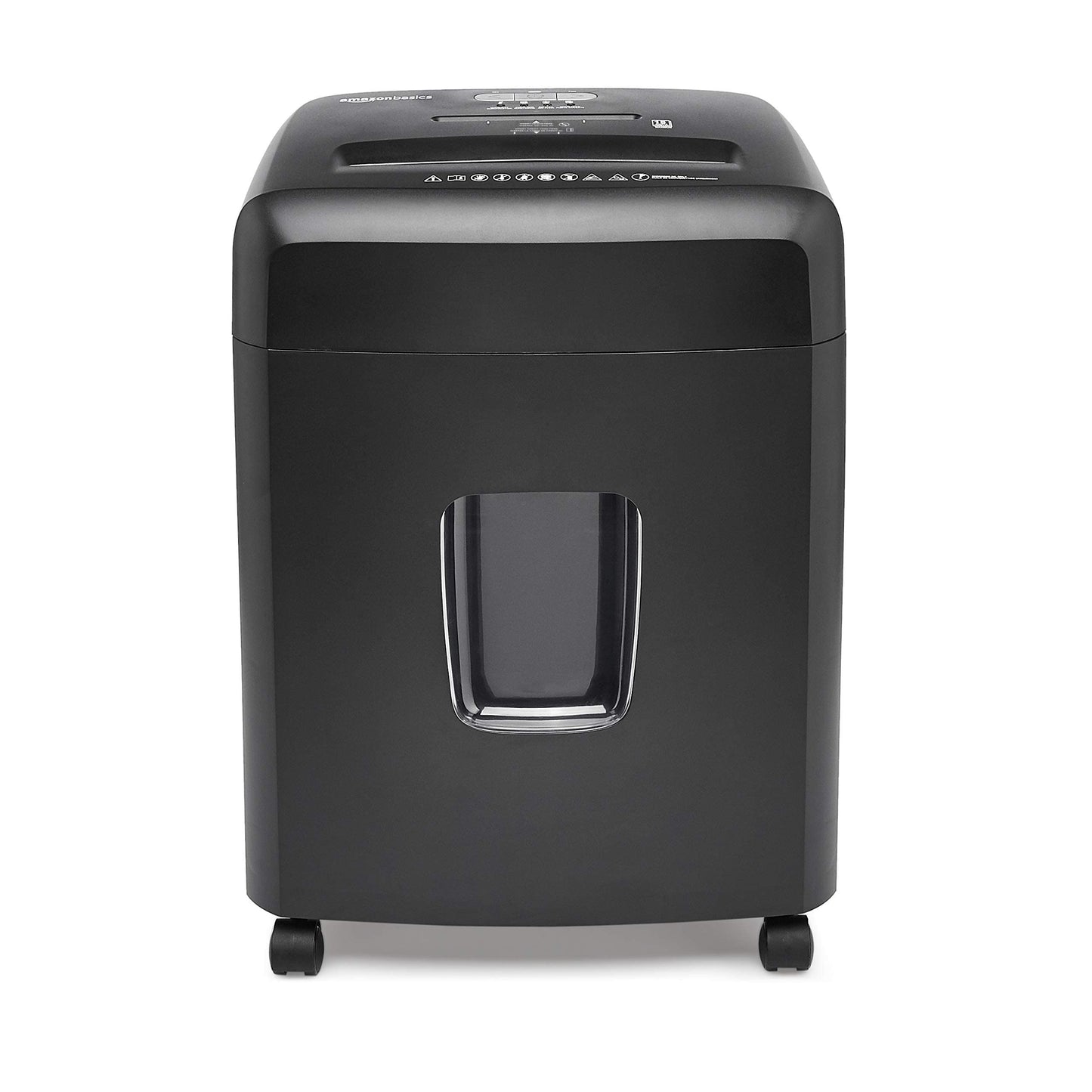 Amazon Basics 15 Sheet - New model Cross Cut Paper and Credit Card CD Shredder With 6 Gallon Bin, Black