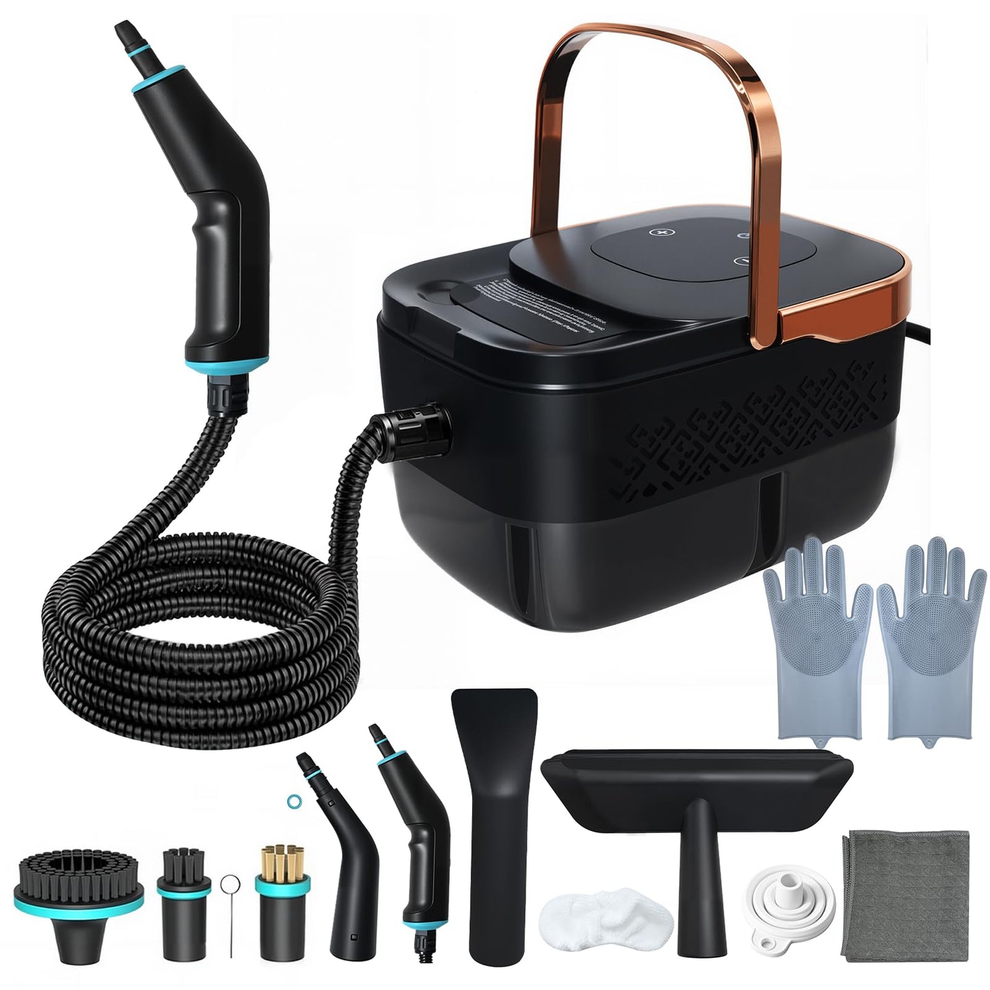 Handheld Steam Cleaner with 1.32 Quarts Tank & 15s fast Heat-Up, 13 Attachments.Portable High Pressuer Hand Held Stemer for home,Kitchen, Bathroom, Windows and Floors.Steamer for Cleaning