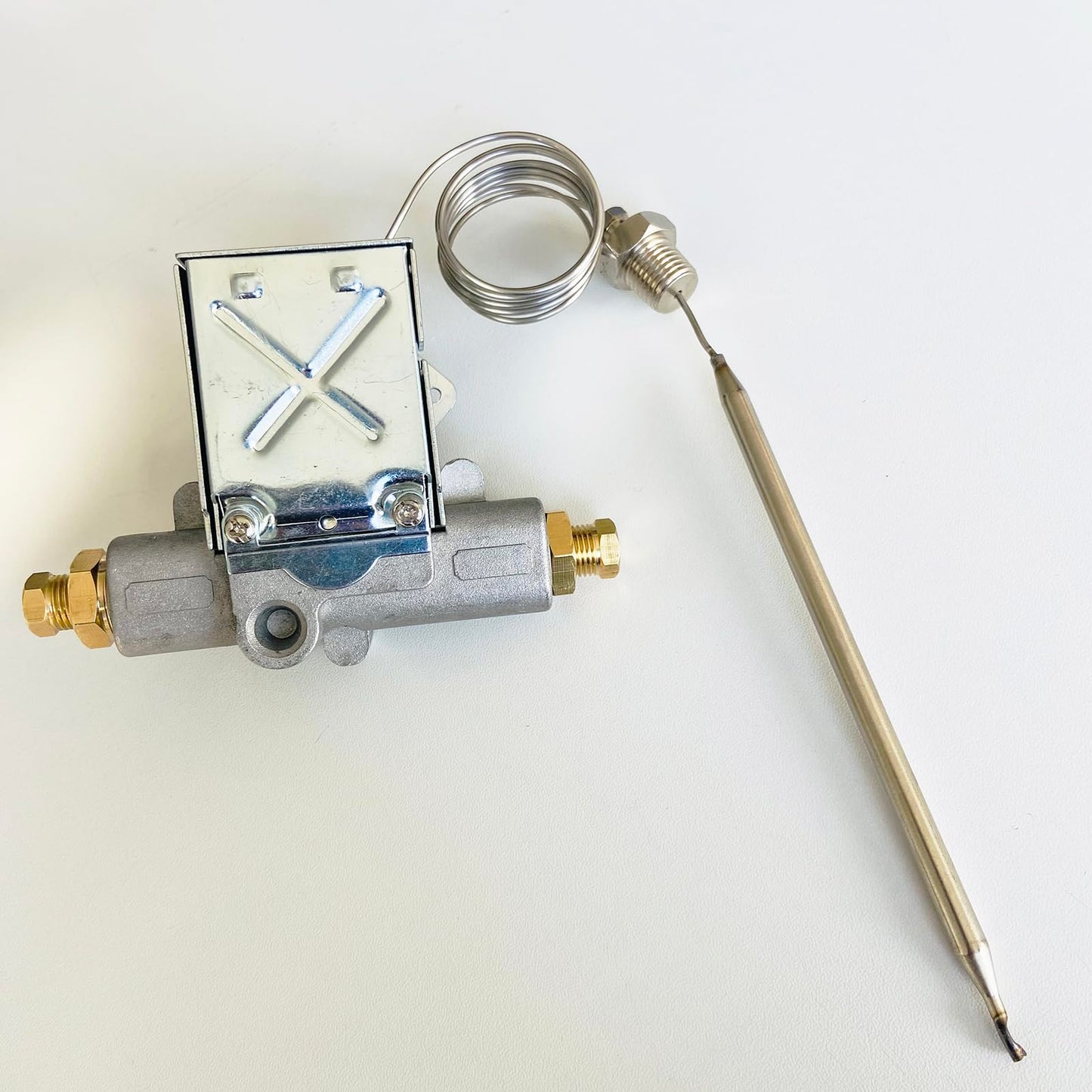 MCAMPAS Gas Fryer Thermostat W/ 200-400 F Range,1/4" Mpt Stuff Box Compatible With Pitco P5047588, Pitco GSA60301800, Pitco 4290-006 Gas Thermostat