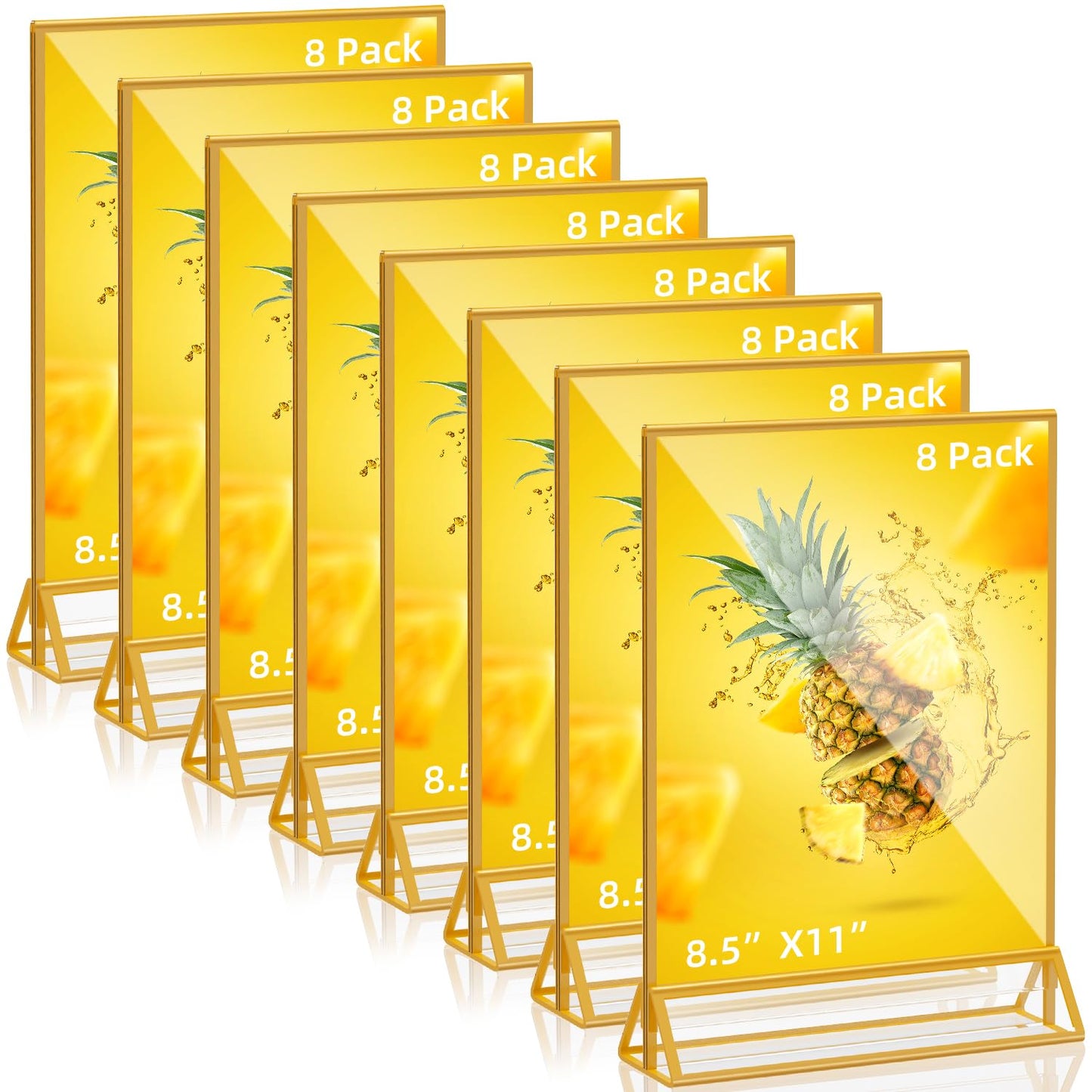 PPH-Sisy Acrylic Sign Holder 8.5x11 Clear Acrylic Frames Display Stand Double Sided Table Menu Holders for Wedding Table Numbers Restaurant Photos（8 pcs）