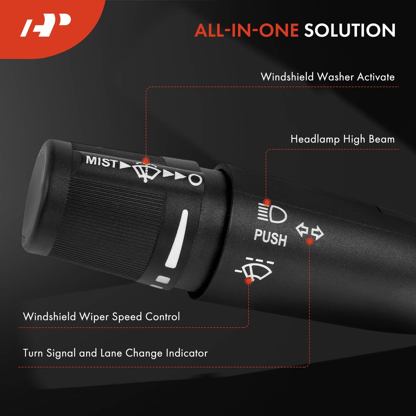 A-Premium Turn Signal Windshield Wiper Multifunction Switch Compatible with Dodge Ram 1500 2009-2010, Ram 2500/3500 2010 & Ram 1500 Classic 2019-2021, 1500 2011-2018, 2500/3500/4500/5500 2011-2021