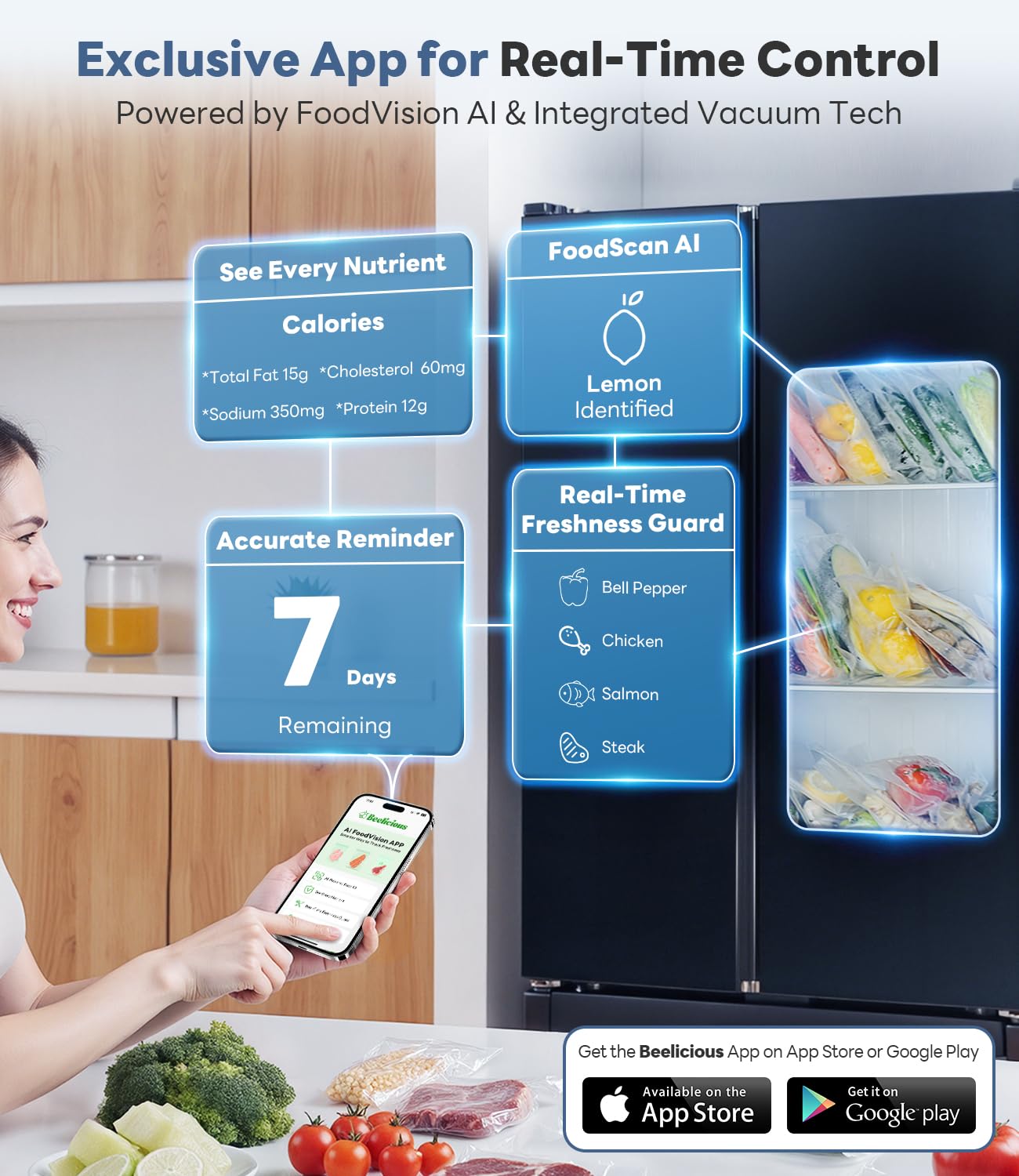 Vacuum Sealer Machine with AirLock ProSeal System, 10-in-1 Vacuum Sealer for Food, Moist/Dry Sealing Modes, Compact Design with Digital Timer, Built-in Cutter & Roll Storage, Silver-Pink