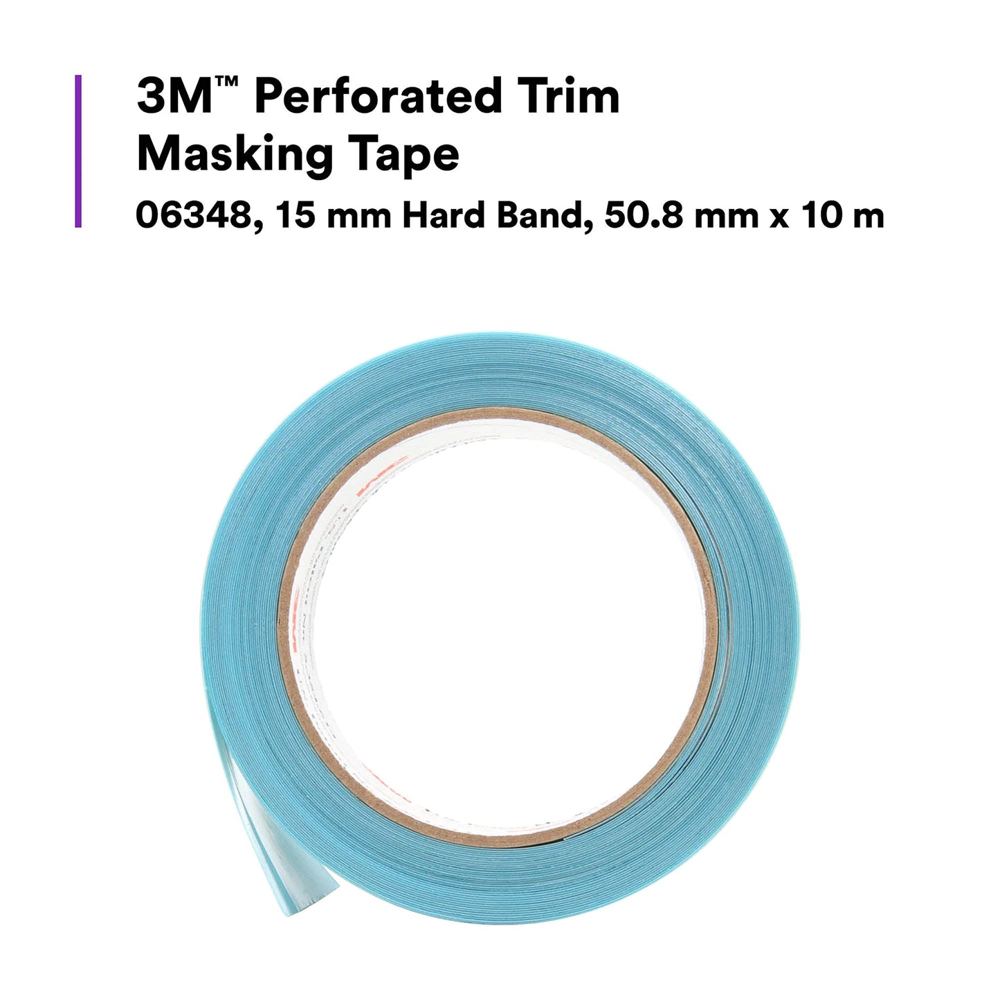 3M Perforated Trim Masking Tape 06348, Molding Paint Protection, Trim Lifting Tape, Hand Tearing, 15 mm Hard Band, 50.8 mm x 10 m