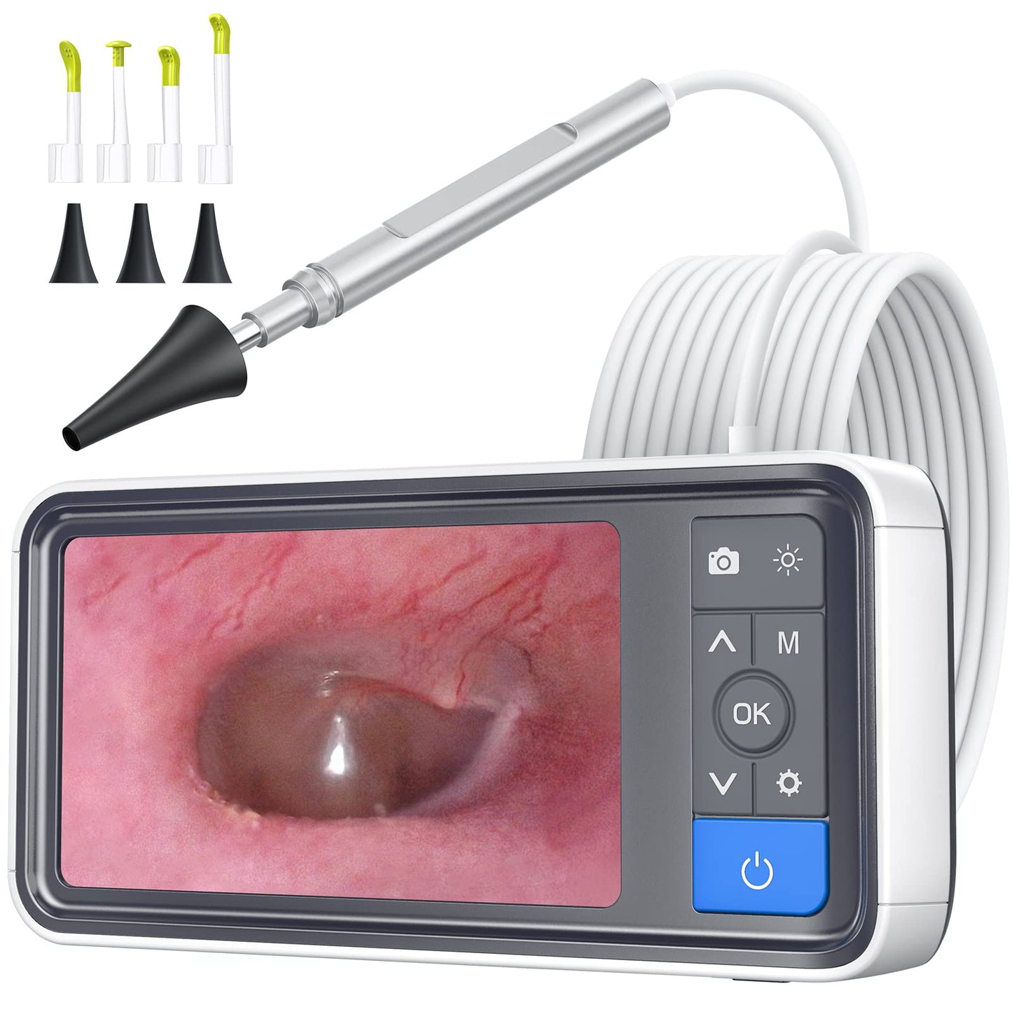 ScopeAround Otoscope Ear Camera with 4.5" IPS Screen, 1920x1080 FHD Smart Visual Ear Wax Removal Tool Camera Kit, 32GB Card Ear Scope Otoscope with Light, Plug & Play at Home Ear Infection Detector