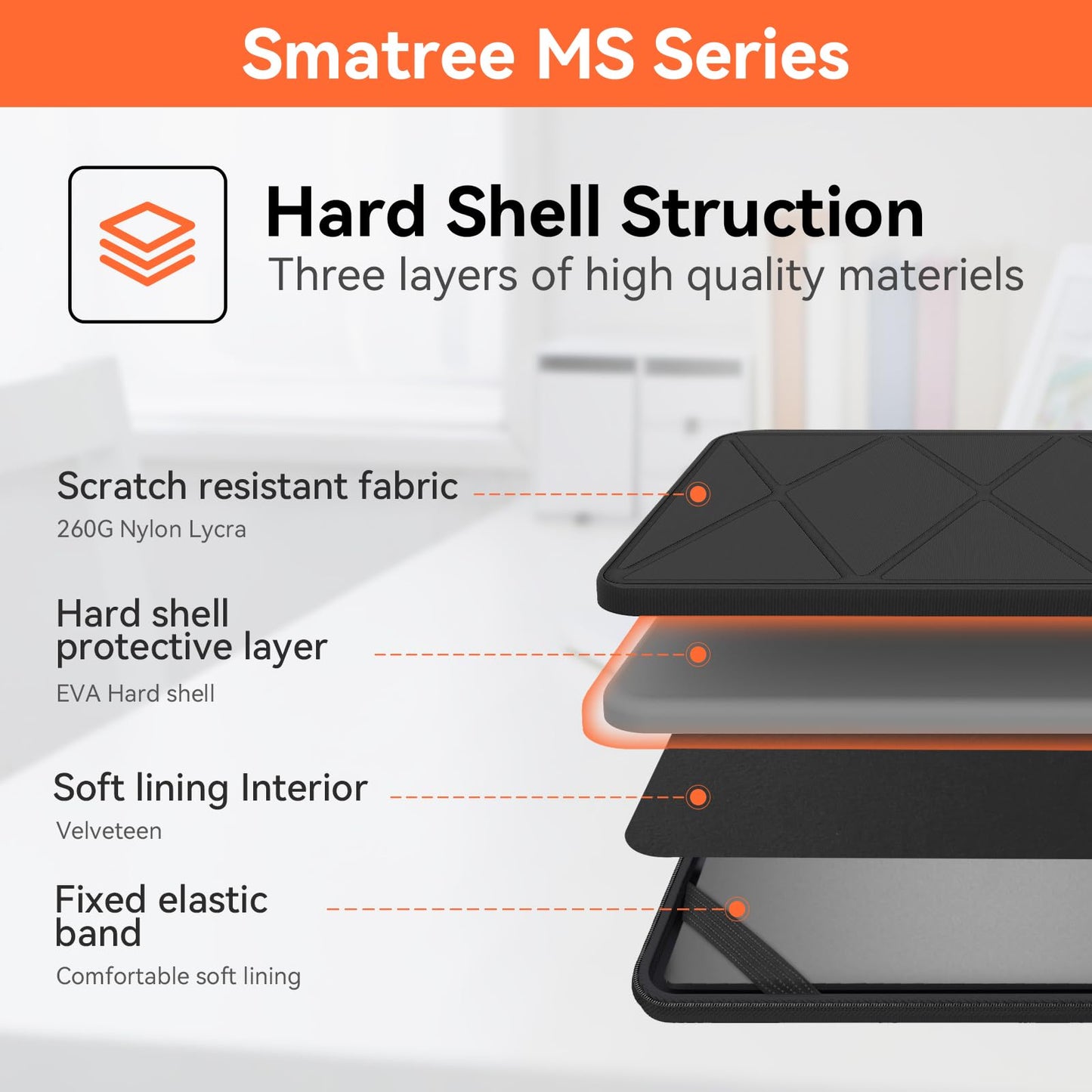 Smatree MS86T Hard EVA Protective Sleeve with Stand Compatible for 16 inch ASUS ROG Zephyrus G16 2026 GU606/2025/2024, for Zenbook S16 UX5606, for 15.6inch Vivobook S 15 M5506/Vivobook 16 Flip TP3607