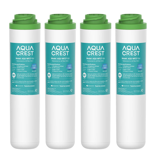 AQUA CREST FQK2J Under Sink Water Filter, Replacement for GE FQK2J, FQK1K, NSF/ANSI 42 372 Certified, 1350 Gallons Dual Flow Drinking Water Replacement Filters (4 Count)