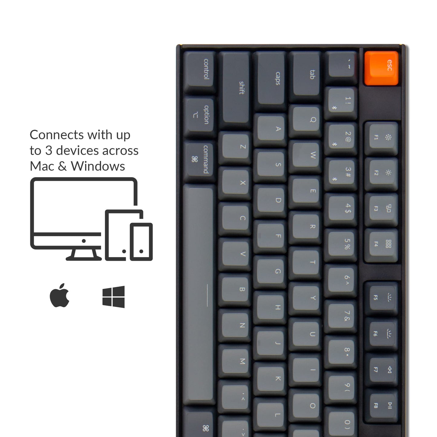 Keychron K10 Full Size Layout RGB Backlit Hot-Swappable Mechanical Gaming Keyboard for Mac Windows, Multitasking 104-Key Bluetooth Wireless/USB Wired Computer Keyboard with Gateron G Pro Brown Switch