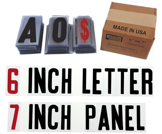 Changeable Outdoor Sign Letters 6” Portable Flex Letters 279 Count Helvetica Font 7” Panel