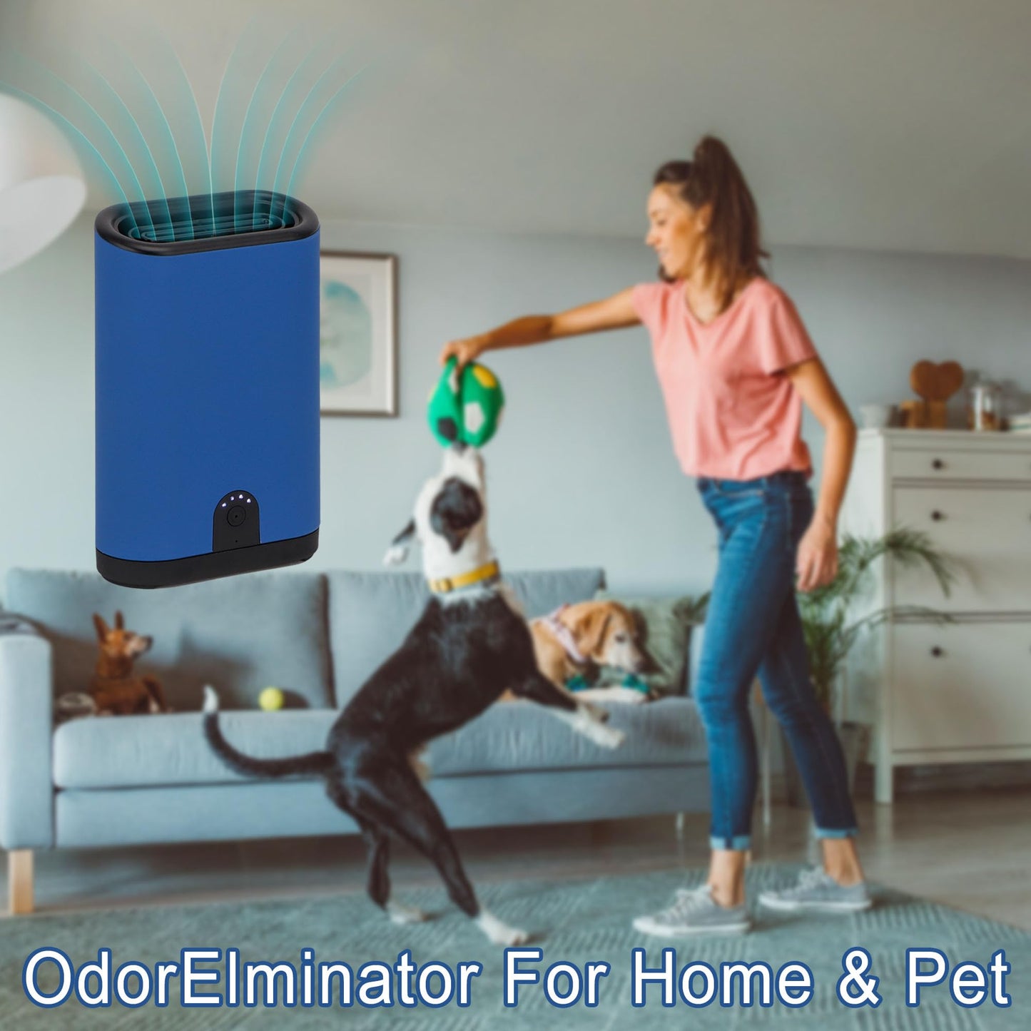 Uni-gifts Portable Ozone Generator Air Purifier – 5000mAh Rechargeable, Battery Operated Ionizer & Odor Eliminator for Home, Car, Bathroom, Kitchen, Pets, Shoes, Smoke & Dust