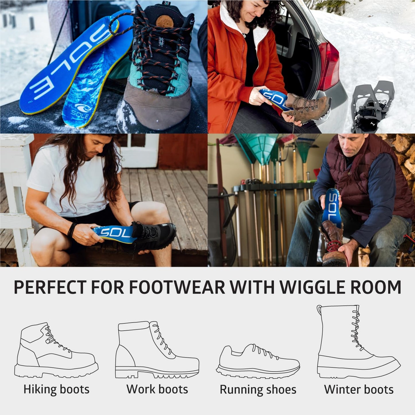 SOLE Performance Thick Plantar Fasciitis Insoles, Men & Women - Arch Support Inserts for Foot Health and Heel Pain Relief, Orthotic Shoe Inserts Men & Women