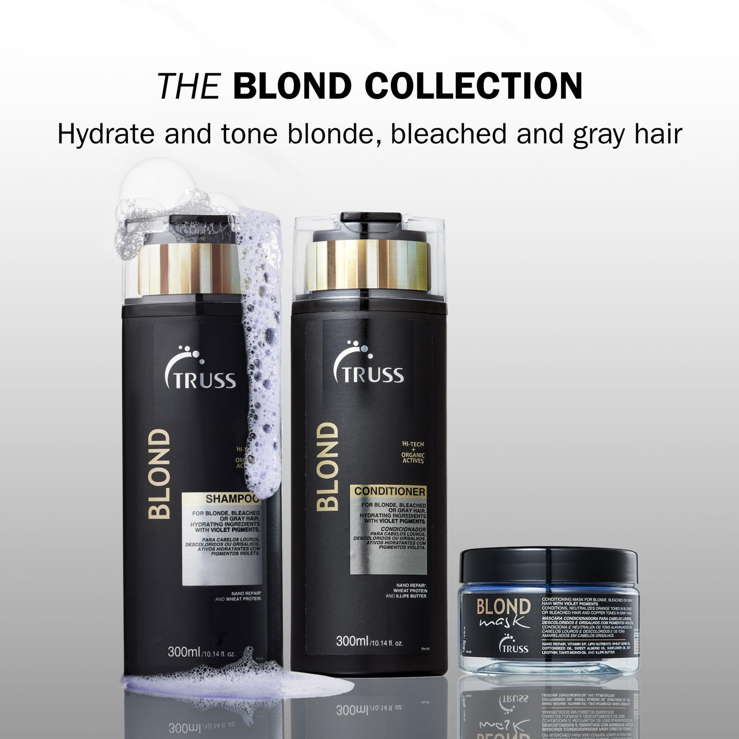 TRUSS Blond Mask - Hydrating Blonde Hair Mask + Purple Toner for Brassy Hair - Neutralizes Orange + Yellow Tones on Blonde, Bleached + Gray Hair - (6.35 oz)