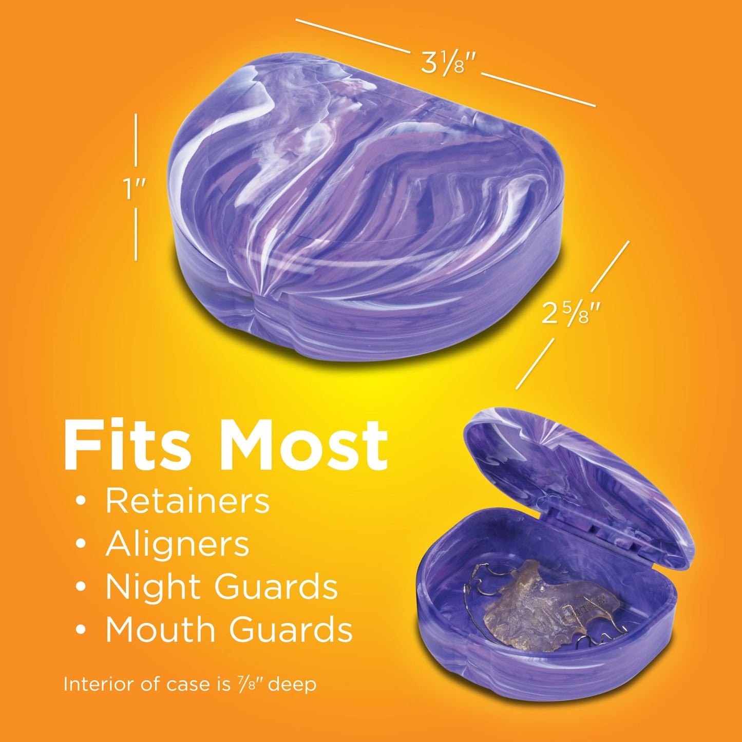 Marble Retainer Cases with Labels, Assorted Colors, 24 Pack