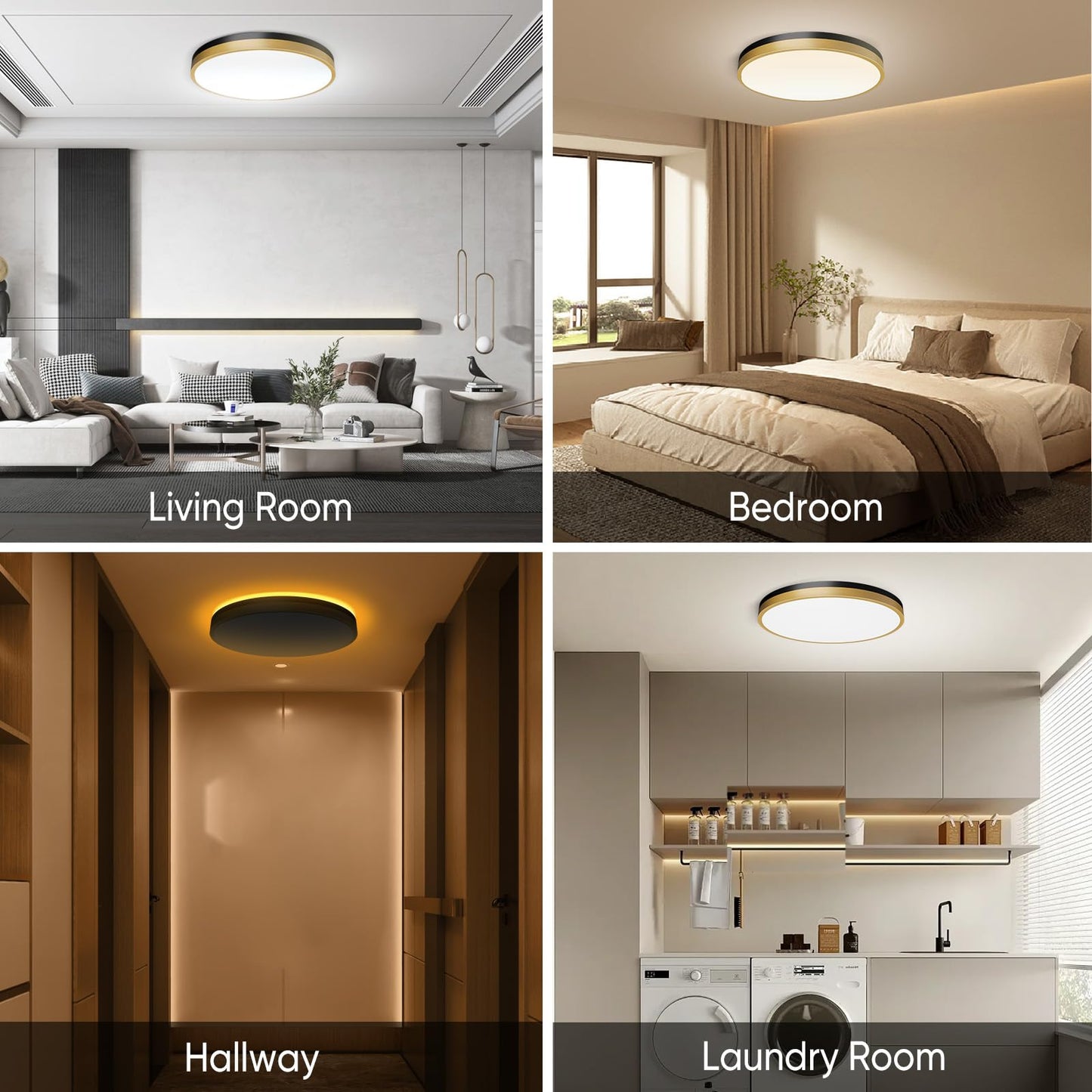 Lightania 15 Inch Flush Mount Ceiling Light with Remote Control & Night Light, 5CCT Dimmable Ceiling Light Fixture, 35W 3500LM 2700K-6500K Adjustable LED Ceiling Lights for Bedroom Kitchen Living Room