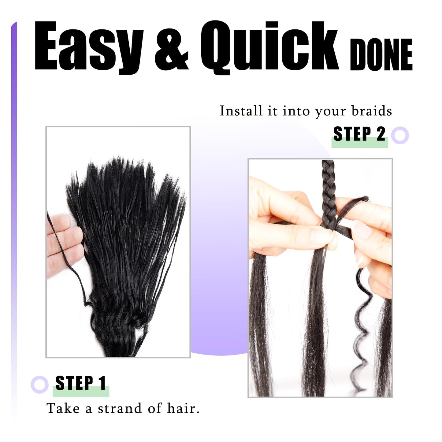 Pre-Divided Human Braiding Hair for Boho Braids Water Deep Wave Human Hair Bulk for Braiding Curly Human Hair for Boho Locs Boho Crochet Braids Human Hair Extensions (1B, 20"-320Strands)