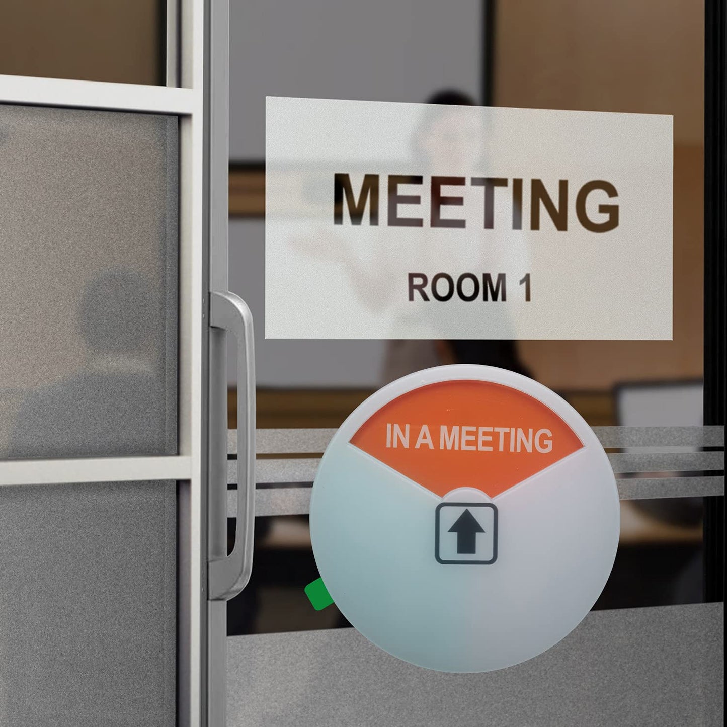 Privacy Sign,Out of Office Sign, Please Come In Sign, In a Meeting Sign, Office Sign, Conference Sign with Strong Adhesive Tape, 4 x 4 x 0.3 Inch Acrylic (White-6 Pack)