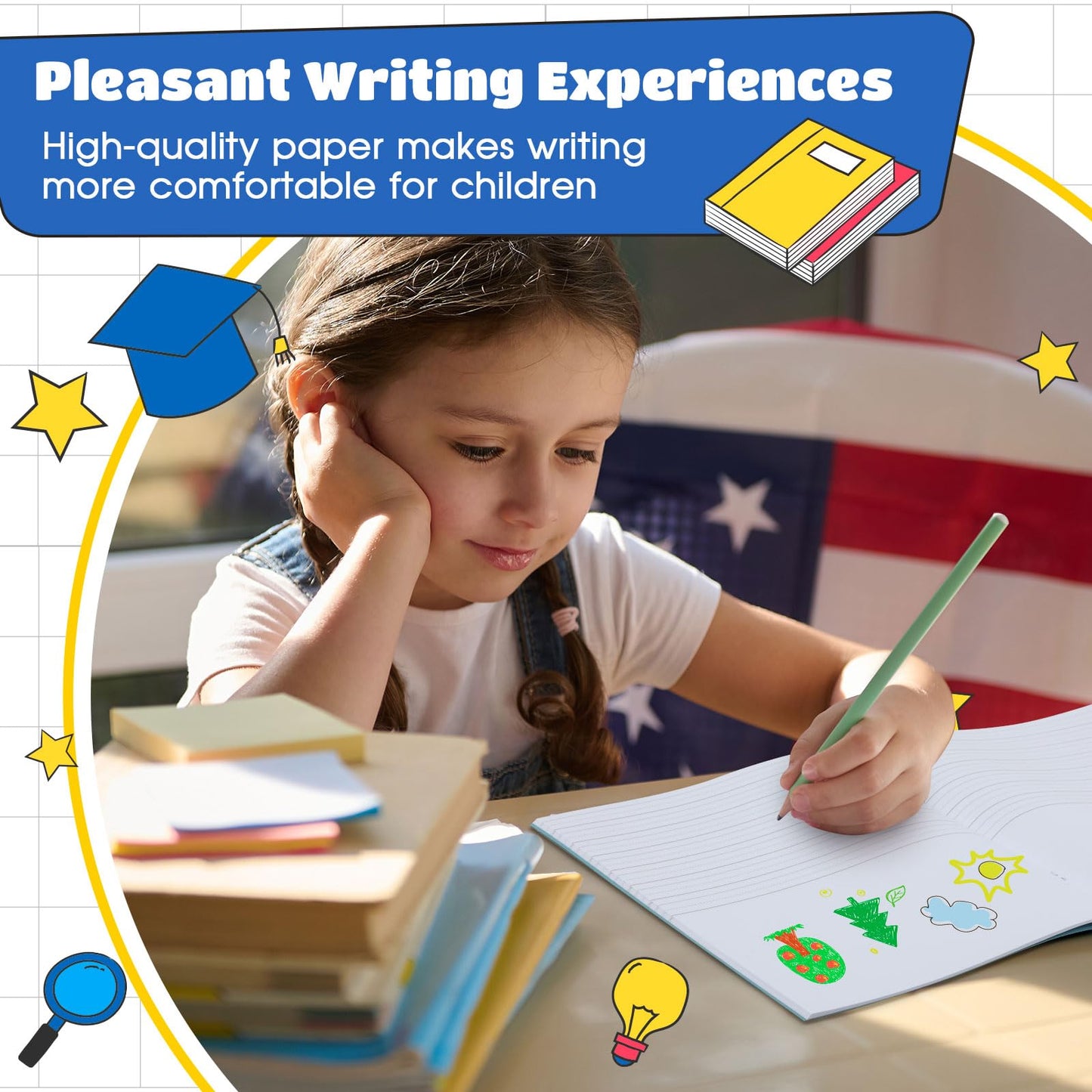 Henoyso 20 Pack Primary Composition Notebook, 9-3/4" x 7-1/2", Kids Primary Journal, K-2 Writing Notebook for Kids Student Draw Write Story Journal Half Blank Books(Bright Color)