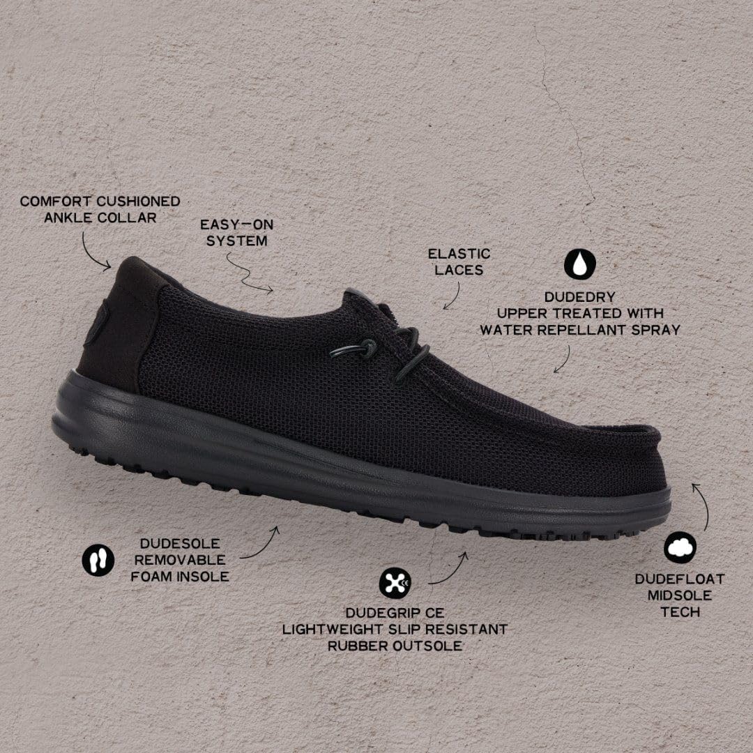 HEYDUDE Wendy Work CE Black Size 8, Womens Shoes, Womens Slip-on Loafers, Comfortable & Light-Weight
