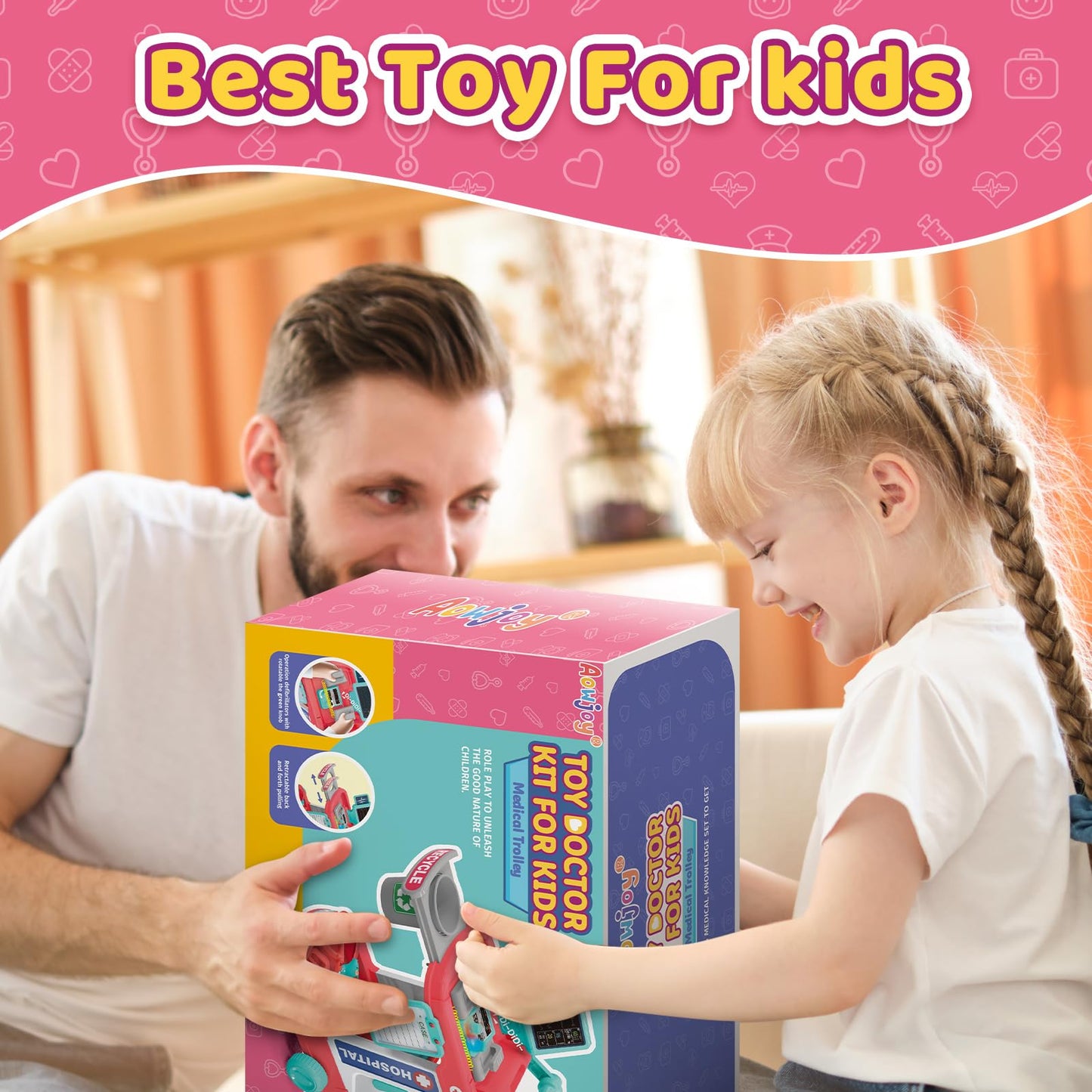 Doctor Kit for Kids - Pretend Doctor Playset for Toddlers with Stethoscope - Medical Play Set Toy for Boys Girls - Kids Doctor Kit for 3 4 5 6 7 8 9 Year Old - Christmas Birthday Gift