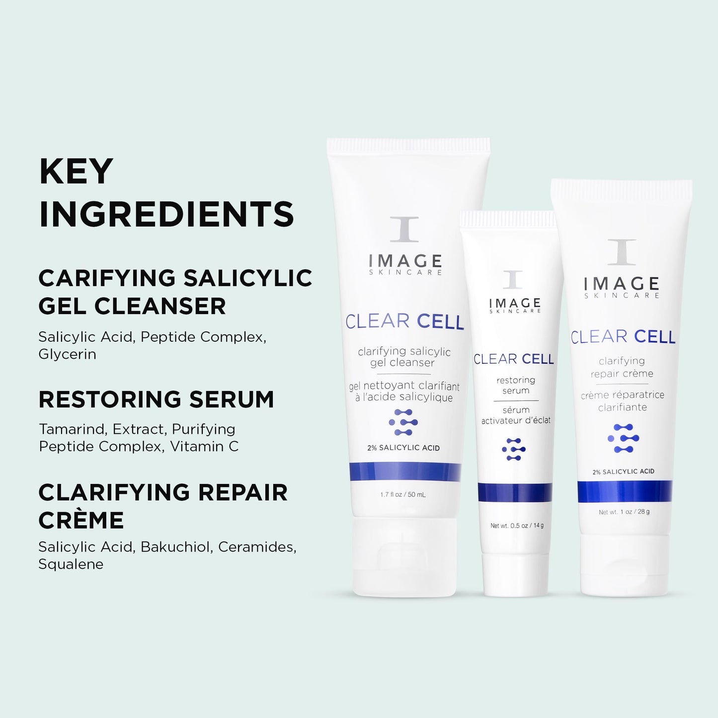 IMAGE Skincare, Clear Cell 3-Step Introductory Regimen Set for Clear Pores and Healthy Looking Skin, Holiday Ltd. Edition, White, 3.2 Ounce