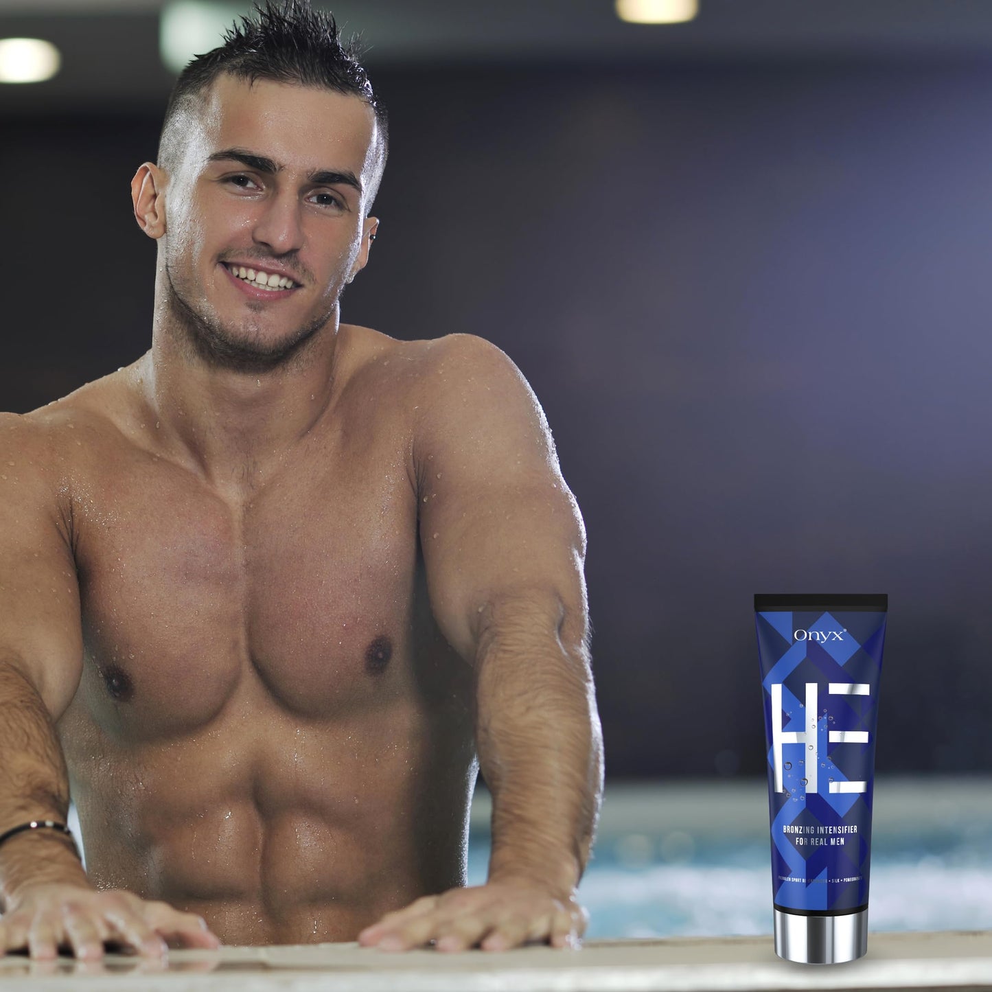 Onyx HE Tanning Bed Lotion for Men - Indoor Tanning Lotion Accelerator & Bronzer, Quick & Dark Tan, Men's Tanning Lotion with Skin Firming, Muscle Bronzing Complex & Moisturizing Formula