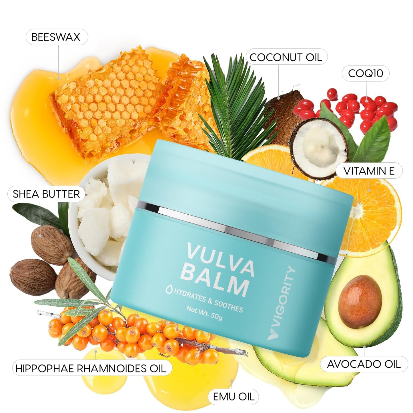 Vigority Vulva Balm Vaginal Moisturizer for Women 2-pack: Intimate Skin Care Relieves Dryness, Itch, Odor & Irritation - Menopause Suppor With Beeswax, Shea Butter, Emu Oil, and CoQ10 - Estrogen Free
