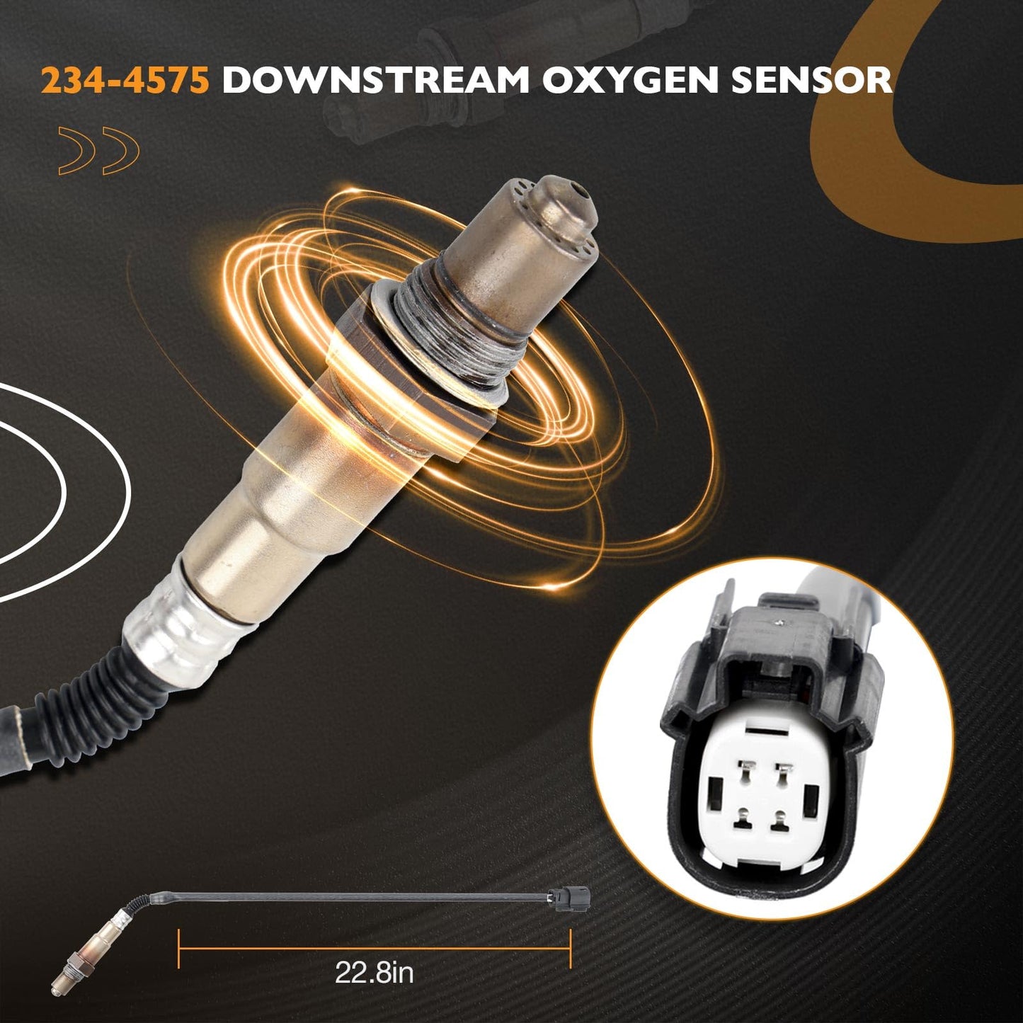 HQPASFY 2Pcs Oxygen Sensors 234-5068 234-4575 Upstream & Downstream Oxygen O2 Sensor Compatible with 2012-2018 Ford Focus 2.0L L4, 2013-2014 Ford Fusion 1.6L L4