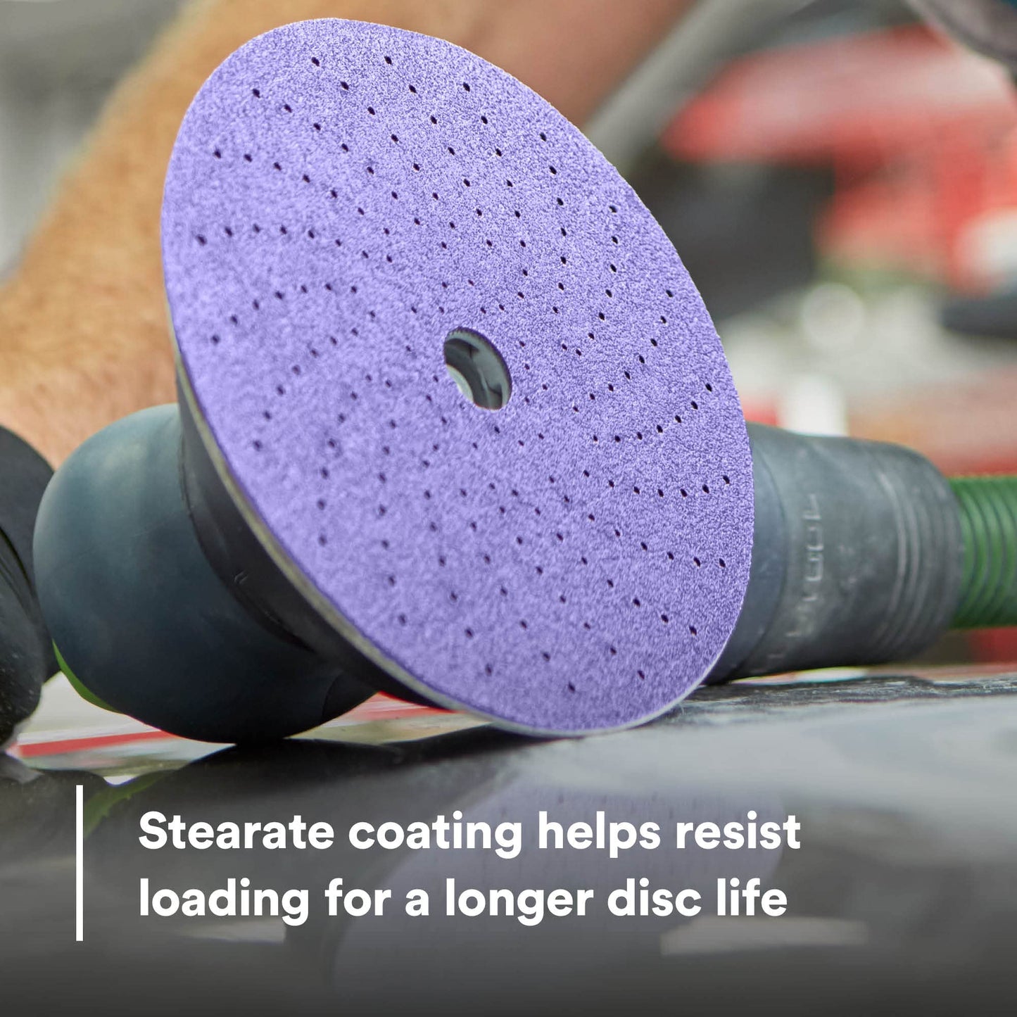 3M Cubitron II Hookit Purple Clean Sanding Abrasive Disc 31487, 6 in, 800+ Grade, Pack of 50 Discs, Virtually Dust-Free, High Performance, Long Lasting, Multi-Hole Pattern, for Automotive Sanding