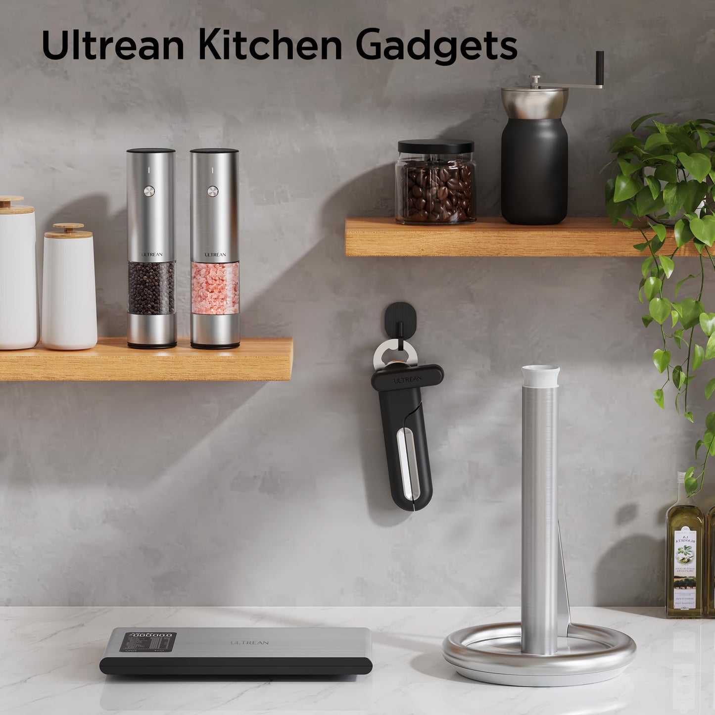 Ultrean Smart Food Kitchen Scale with Nutritional Calculator, APP for Calorie & Macro Tracking, AI Powered, Goal Progress, Digital Calorie Scale for Weight Loss, Stainless Steel, 22lb