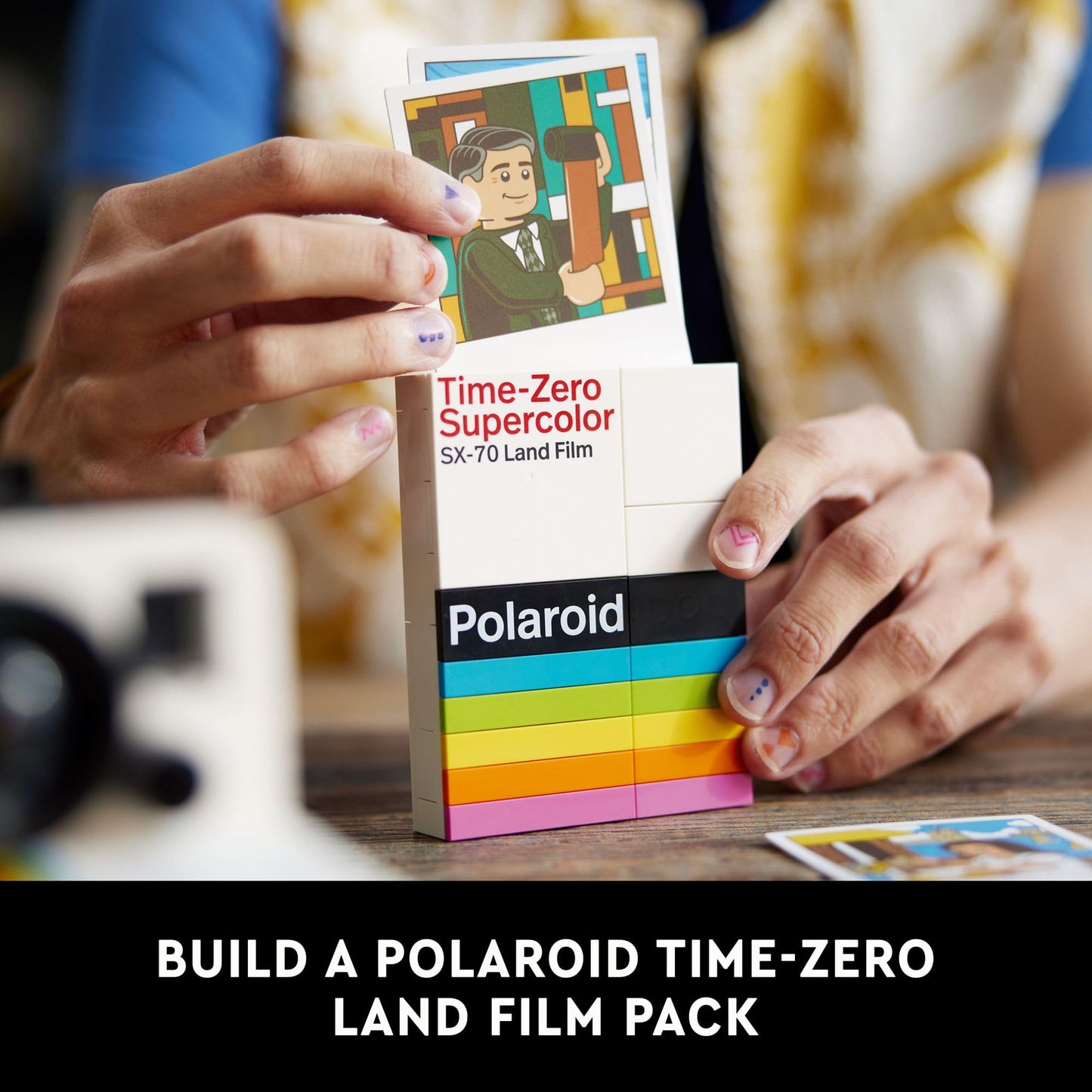 LEGO Ideas Polaroid OneStep SX-70 Building Set for Adults - Vintage Polaroid Model DIY Craft Kit, Ages 18+ - Gift for Birthdays - 21345