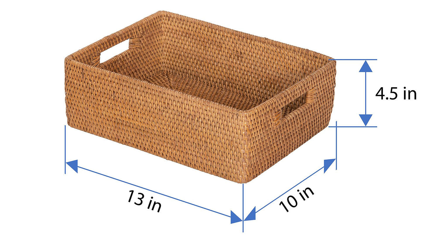 KOUBOO Laguna Rattan Shelf & Basket, Wicker Storage Basket, Ideal for Kitchen Storage Baskets Shelves, Decorative Box, Toys Home Organizer Natural